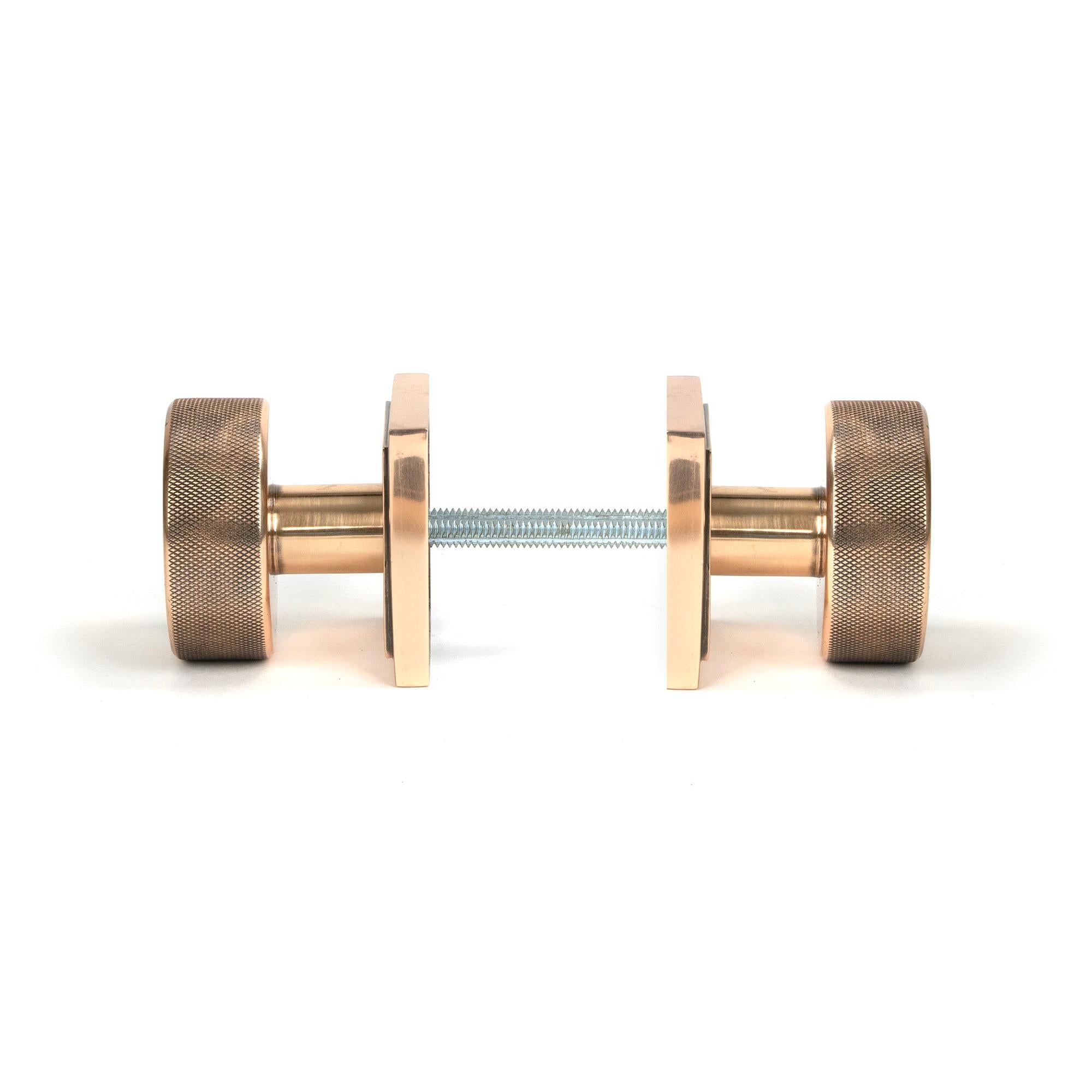 Polished Bronze Brompton Mortice/Rim Knob Set (Square) | From The Anvil - Mortice Knobs - From The Anvil - Yester Home