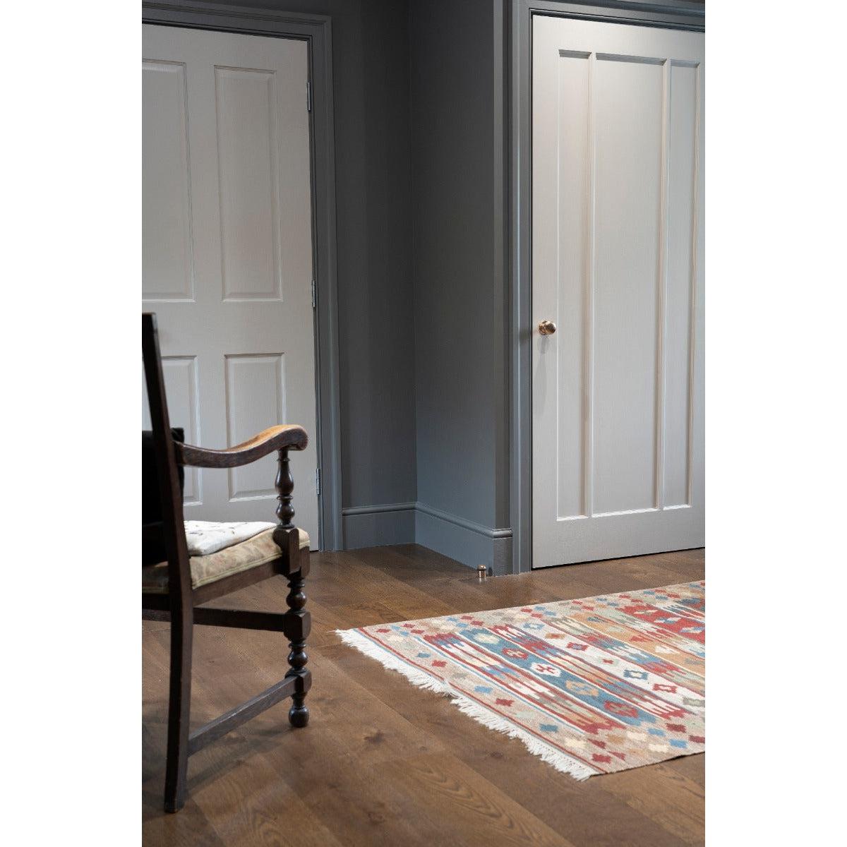 Polished Bronze Floor Mounted Door Stop | From The Anvil-Door Stops-Yester Home