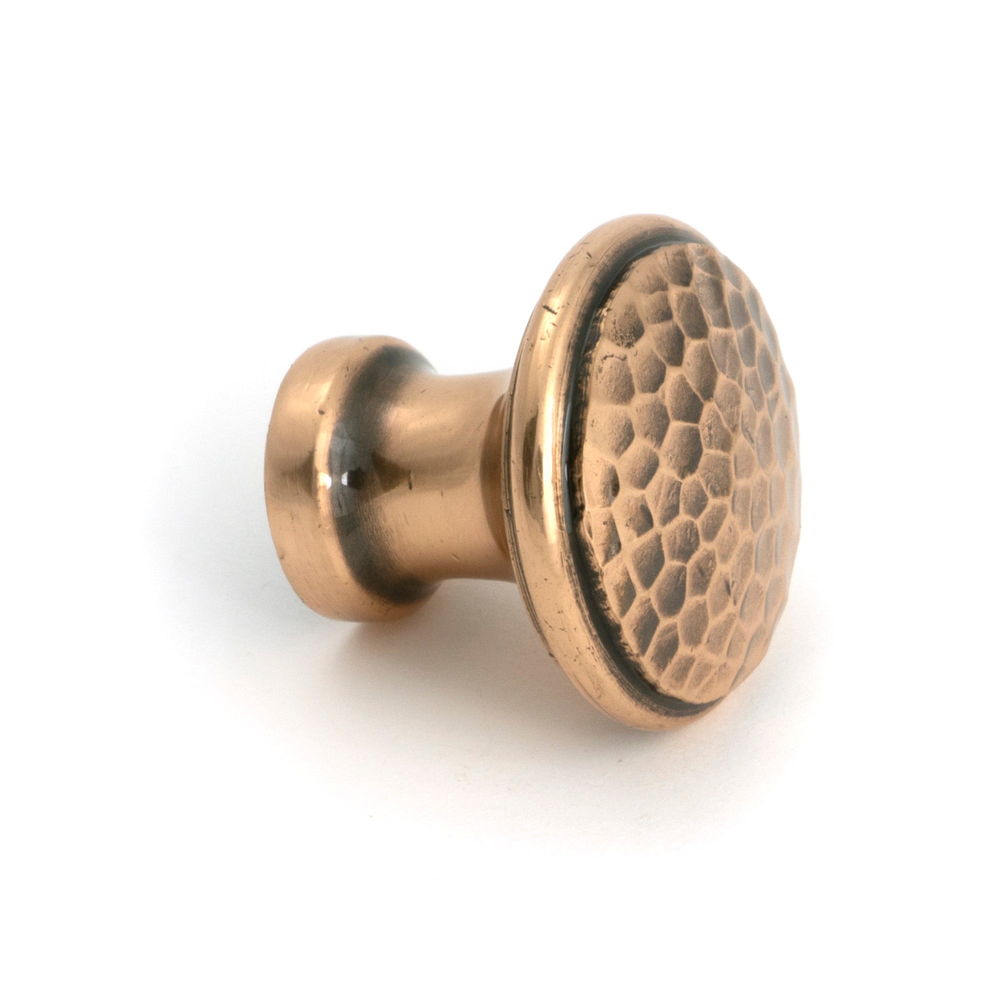 Polished Bronze Hammered Cabinet Knob - Medium - Cabinet Knobs - From The Anvil - Yester Home