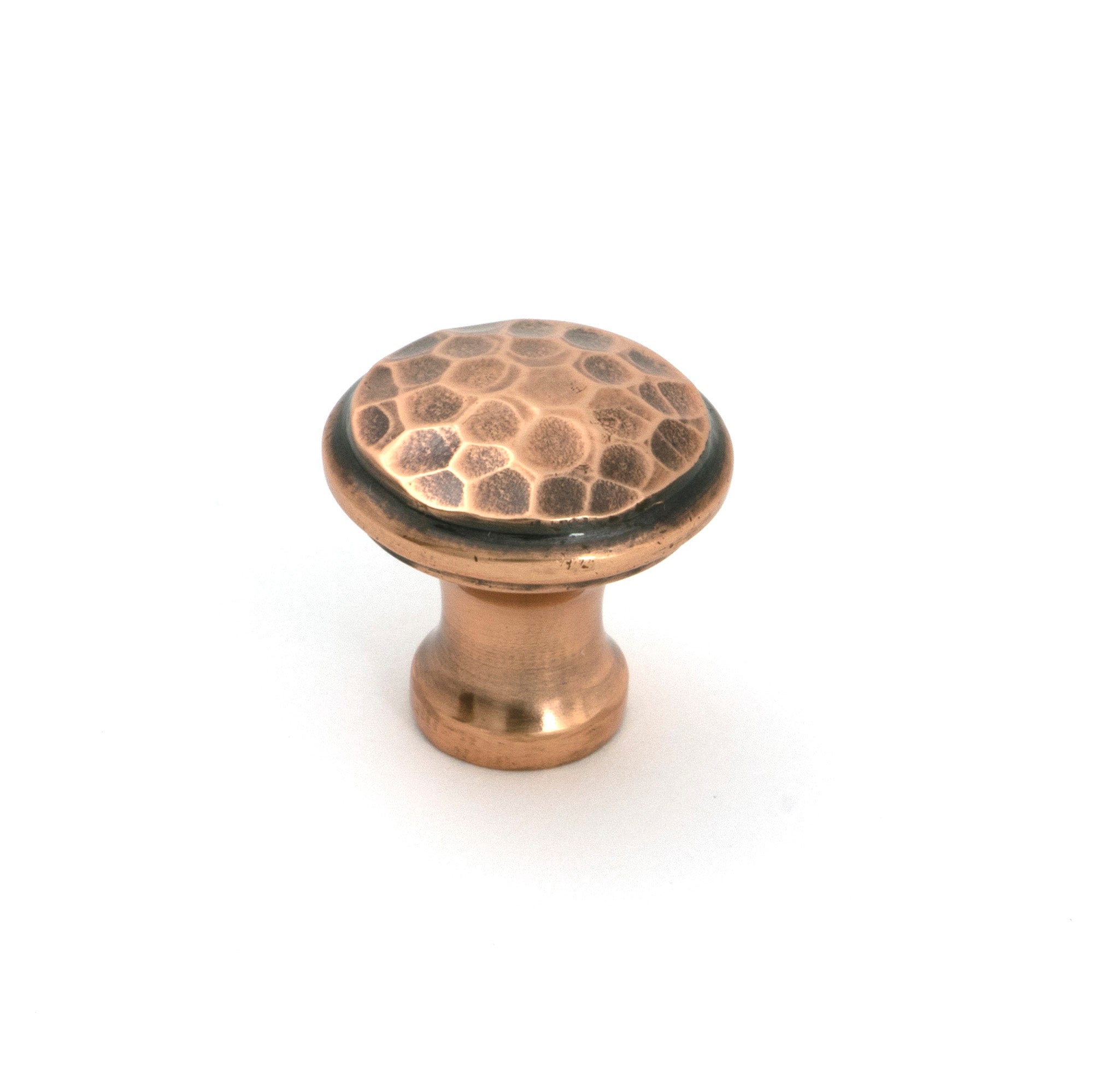 Polished Bronze Hammered Cabinet Knob - Small - Cabinet Knobs - From The Anvil - Yester Home