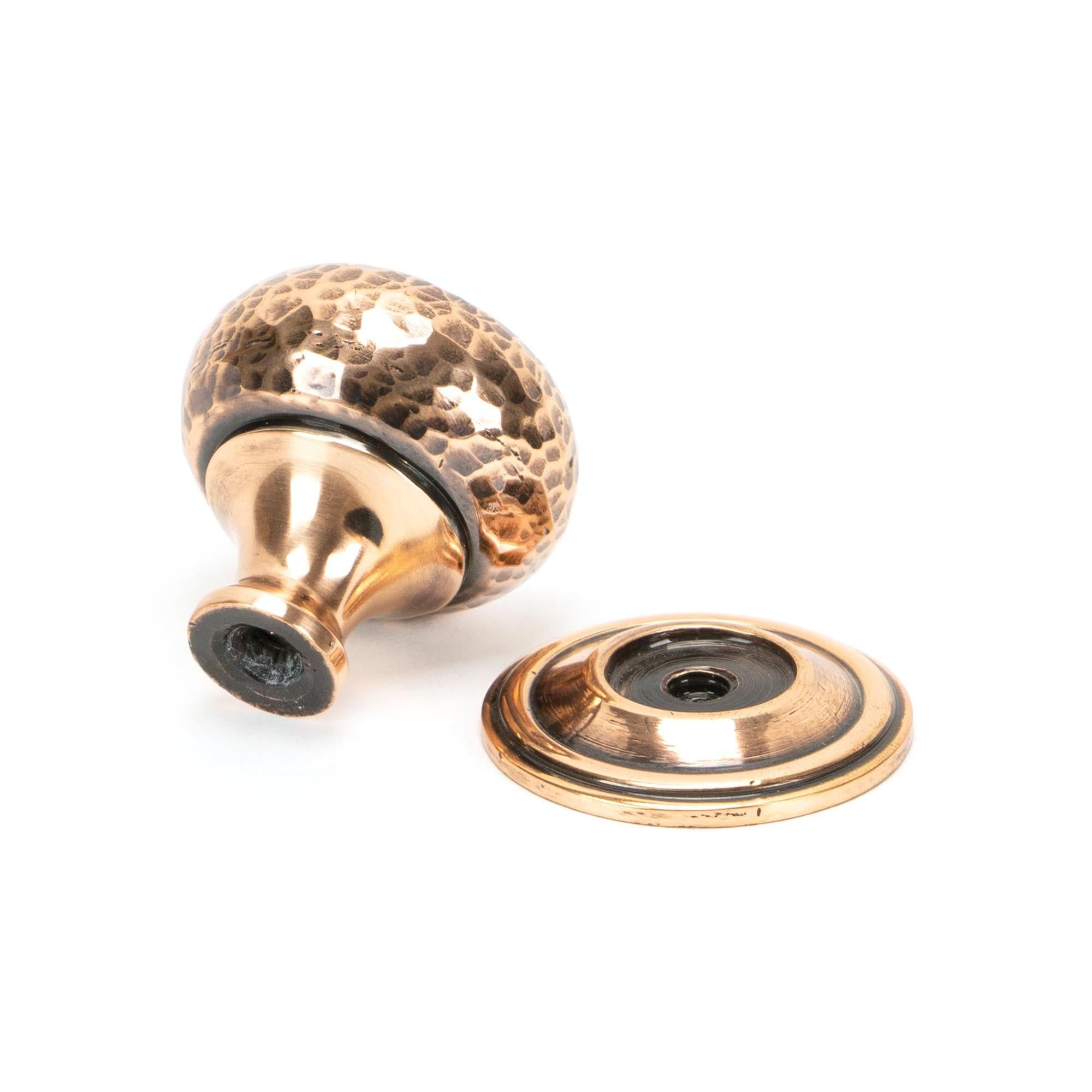 Polished Bronze Hammered Mushroom Cabinet Knob 32mm | From The Anvil - Cabinet Knobs - From The Anvil - Yester Home