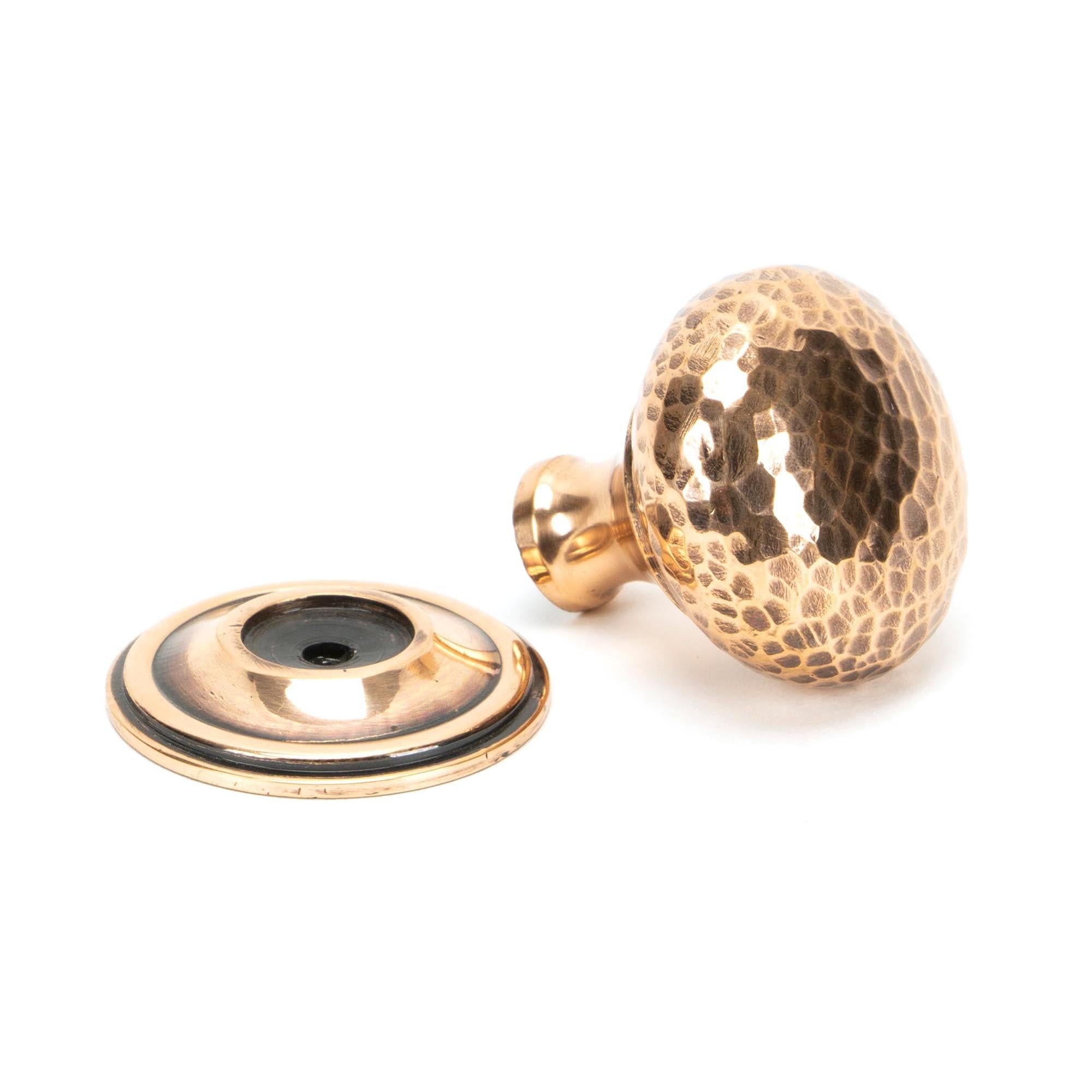 Polished Bronze Hammered Mushroom Cabinet Knob 38mm | From The Anvil - Cabinet Knobs - From The Anvil - Yester Home