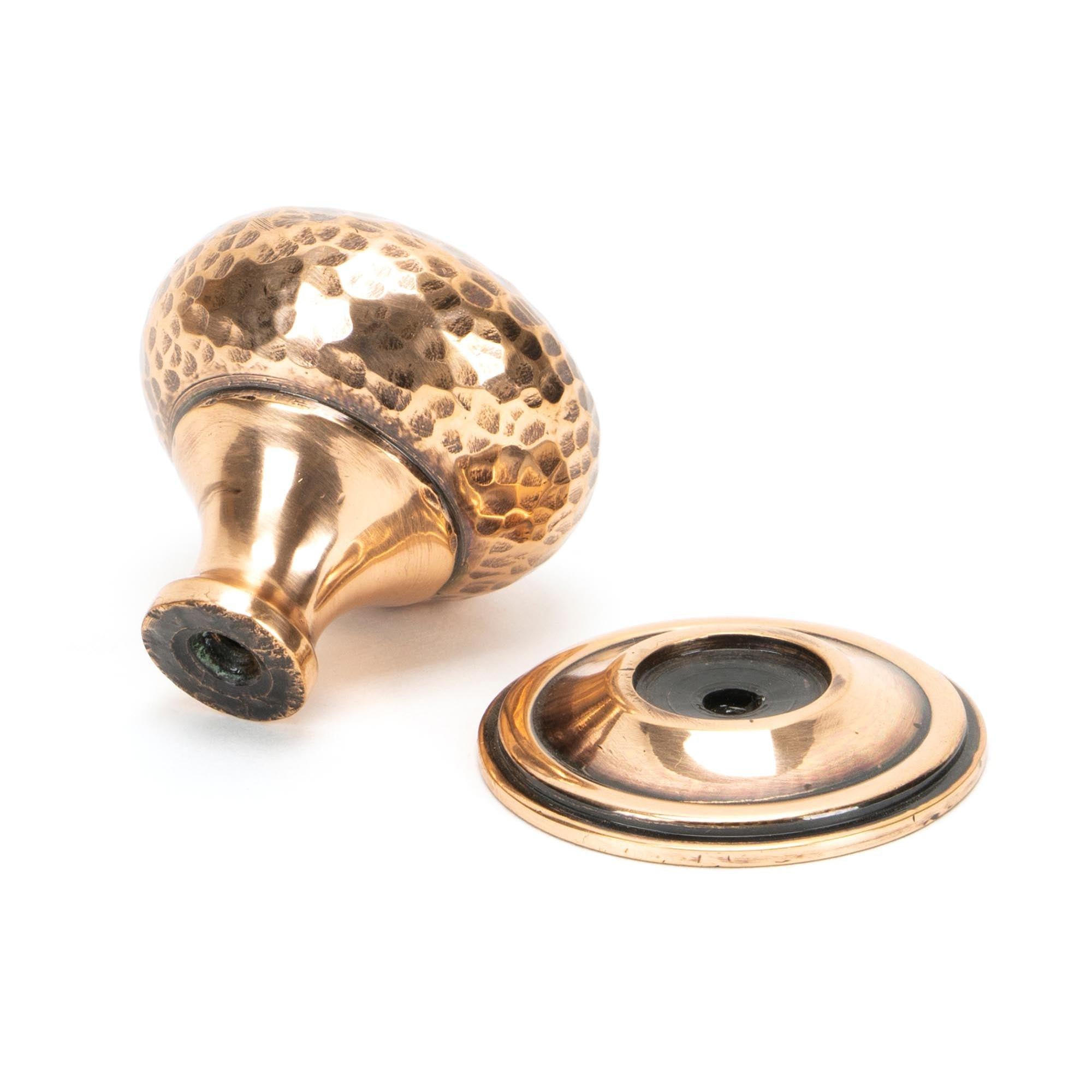 Polished Bronze Hammered Mushroom Cabinet Knob 38mm | From The Anvil - Cabinet Knobs - From The Anvil - Yester Home