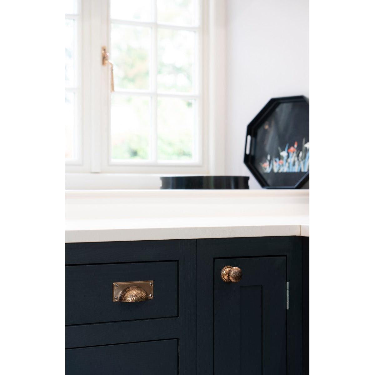 Polished Bronze Hammered Mushroom Cabinet Knob 38mm | From The Anvil-Cabinet Knobs-Yester Home