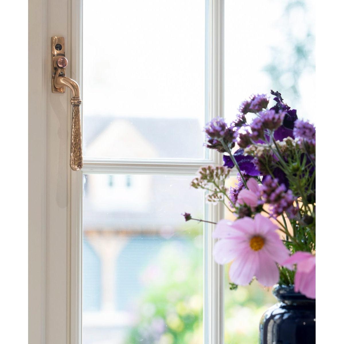 Polished Bronze Hammered Newbury Espag - RH | From The Anvil-Espag. Fasteners-Yester Home