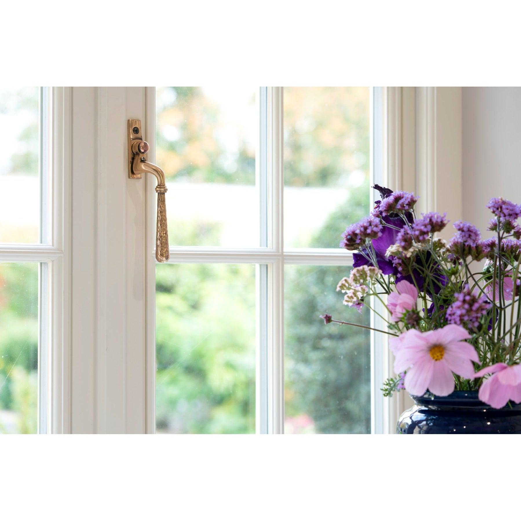 Polished Bronze Hammered Newbury Espag - RH | From The Anvil-Espag. Fasteners-Yester Home