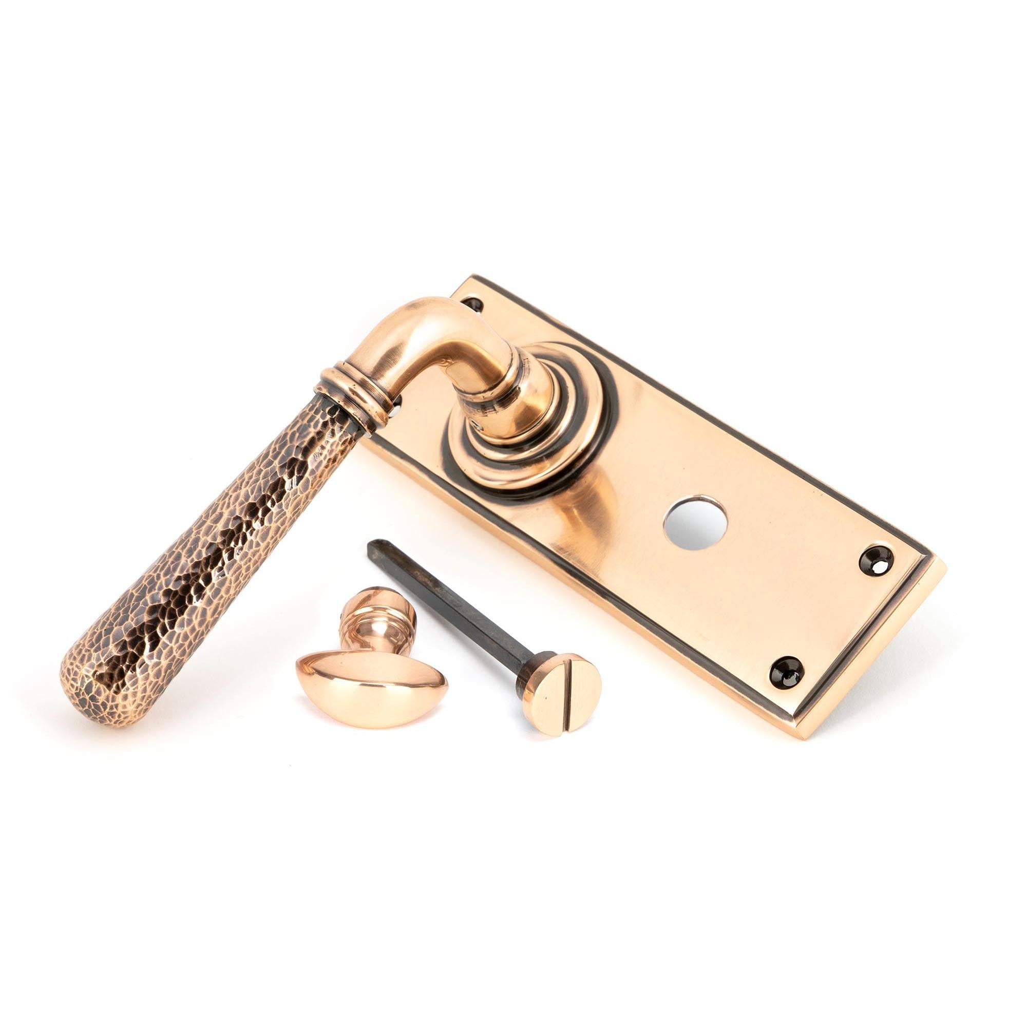 Polished Bronze Hammered Newbury Lever Bathroom Set | From The Anvil - Lever Bathroom - From The Anvil - Yester Home