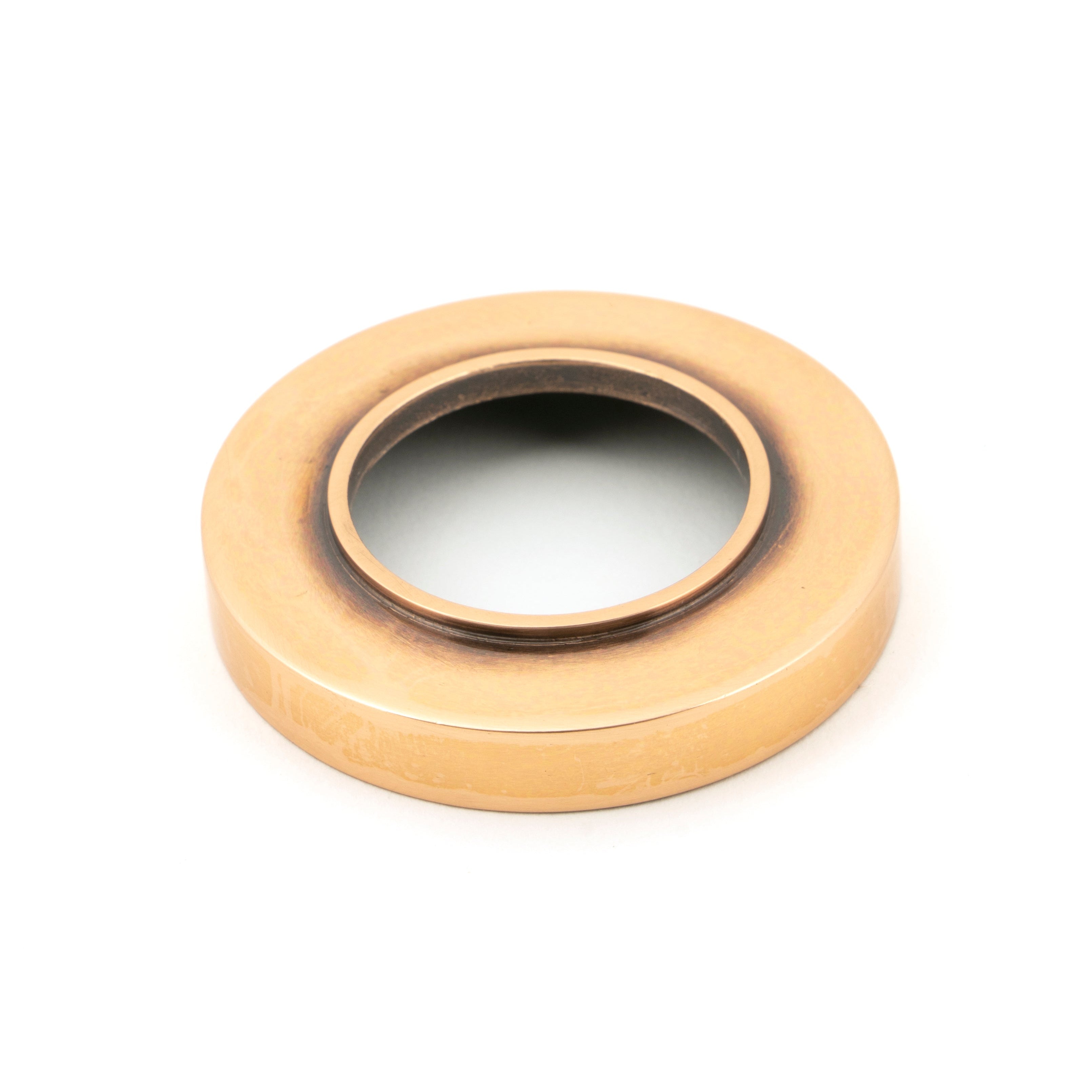 Polished Bronze Hammered Newbury Lever on Rose Set (Plain) - Unsprung | From The Anvil-Concealed-Yester Home
