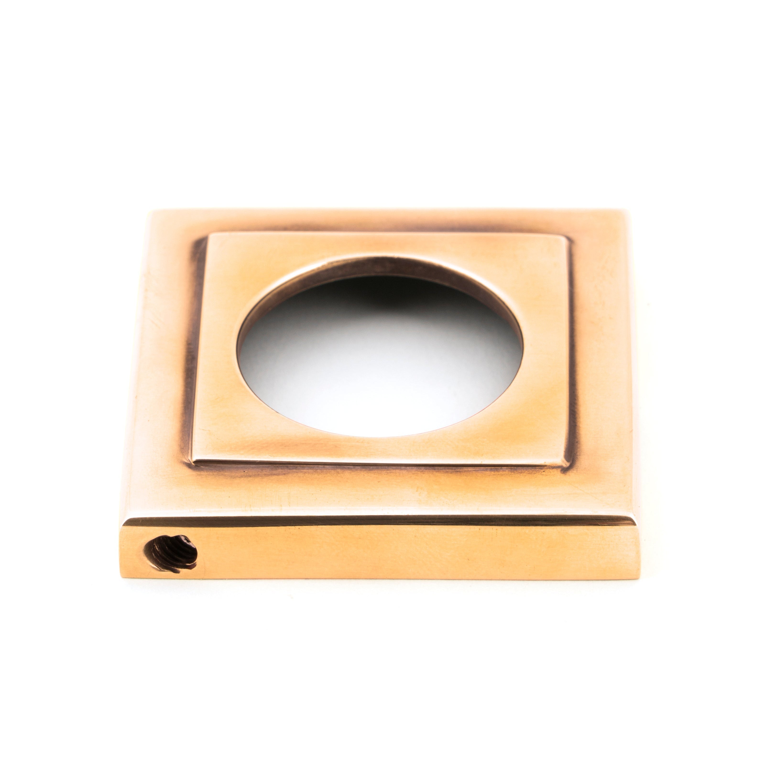 Polished Bronze Hammered Newbury Lever on Rose Set (Square) - Unsprung | From The Anvil-Concealed-Yester Home