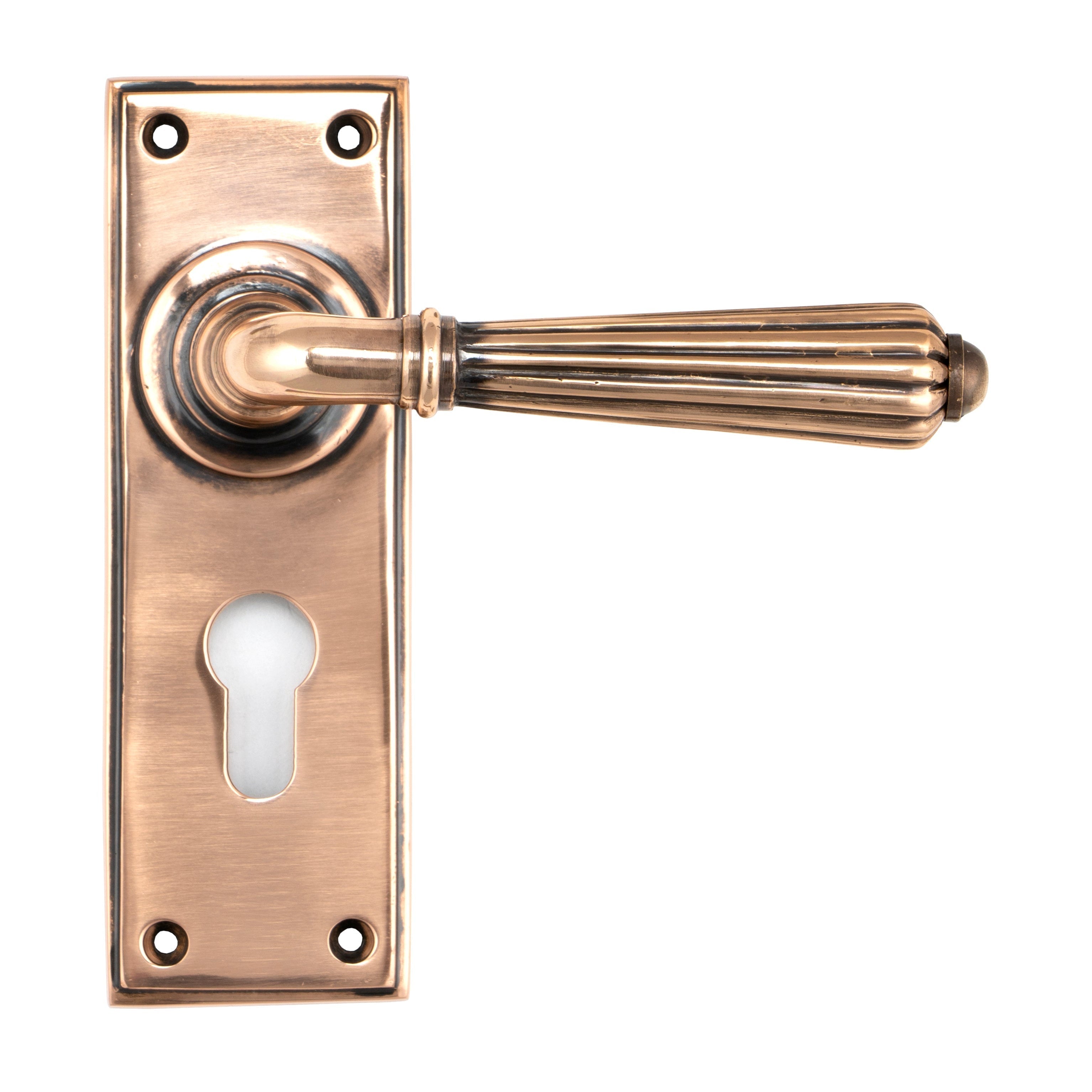 Polished Bronze Hinton Lever Euro Lock Set | From The Anvil-Lever Euro-Yester Home
