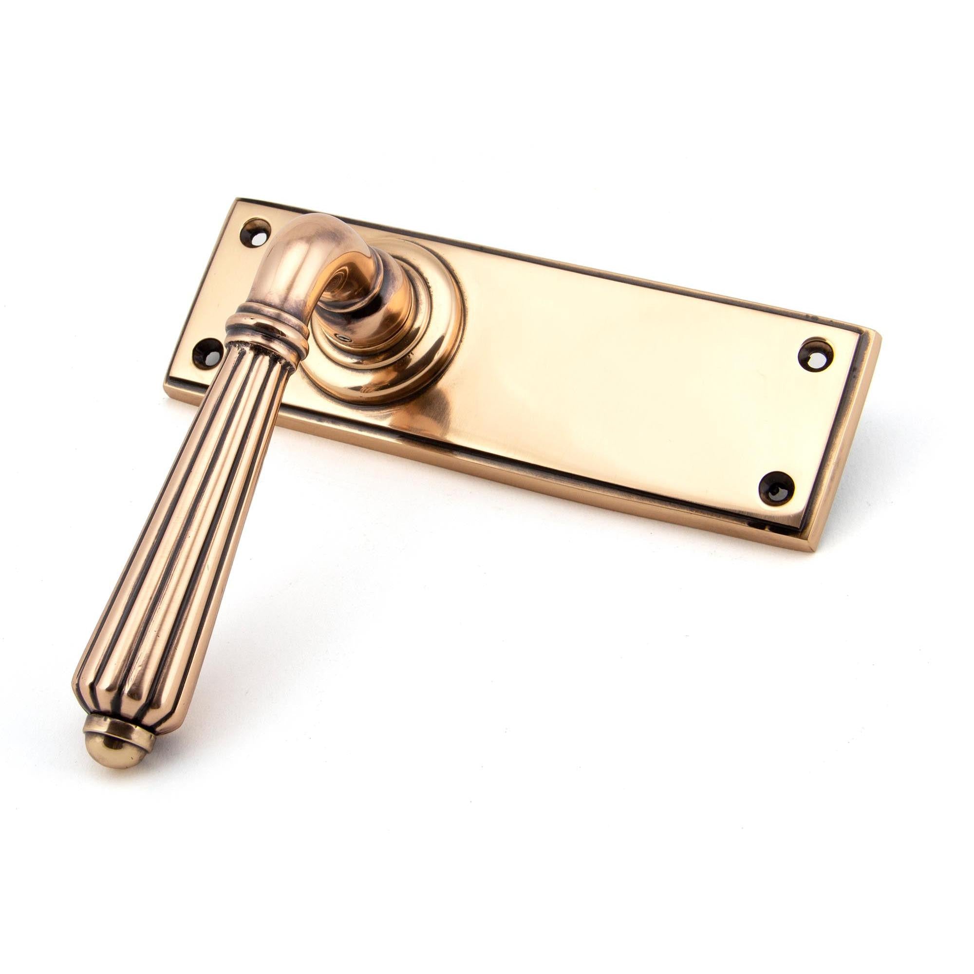 Polished Bronze Hinton Lever Latch Set | From The Anvil - Lever Latch - From The Anvil - Yester Home