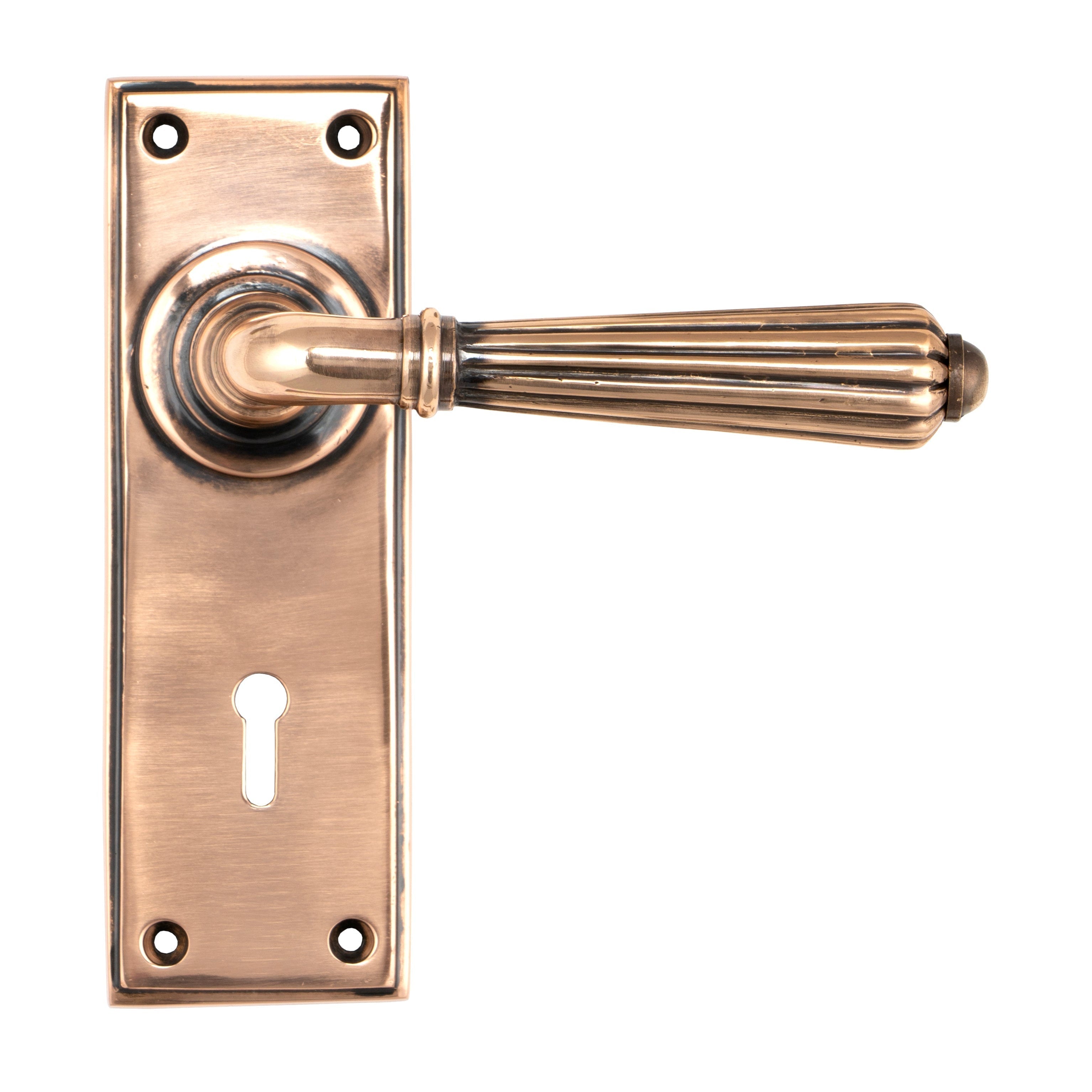 Polished Bronze Hinton Lever Lock Set | From The Anvil-Lever Lock-Yester Home