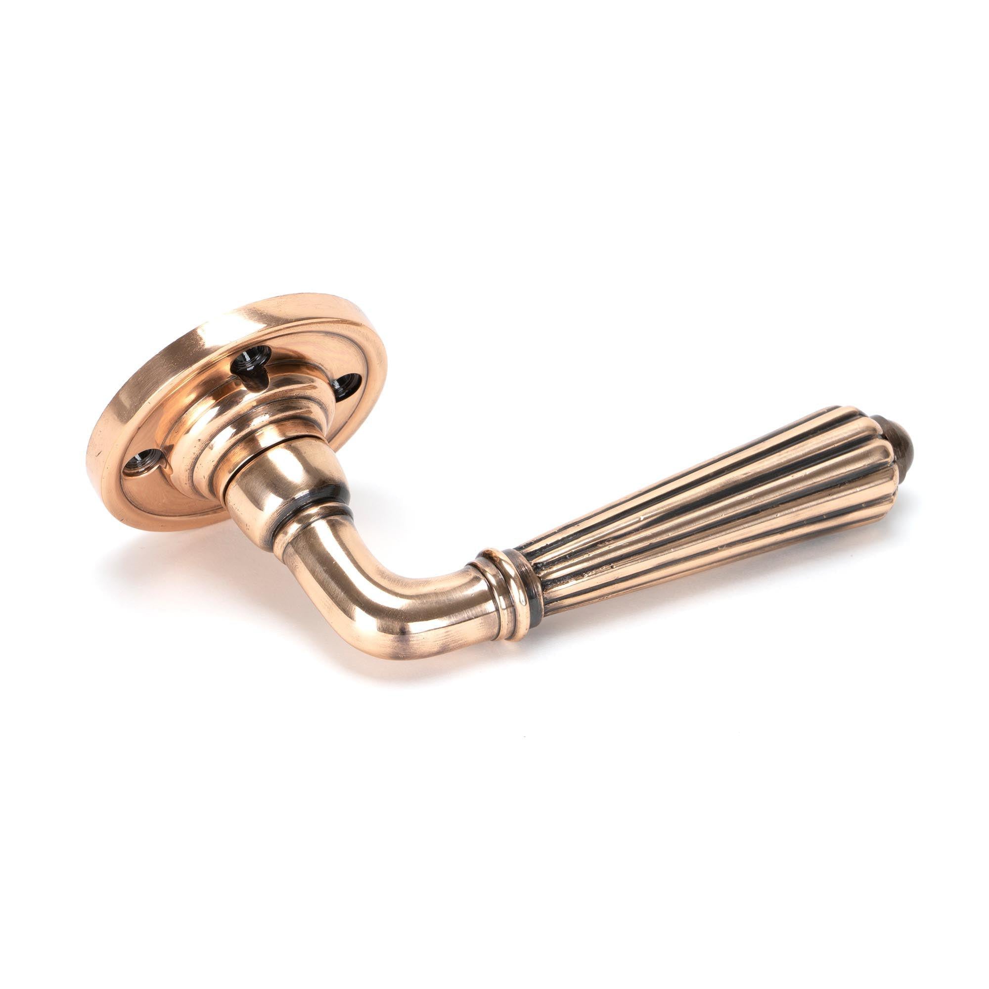 Polished Bronze Hinton Lever on Rose Set - Unsprung | From The Anvil - Lever on Rose - From The Anvil - Yester Home