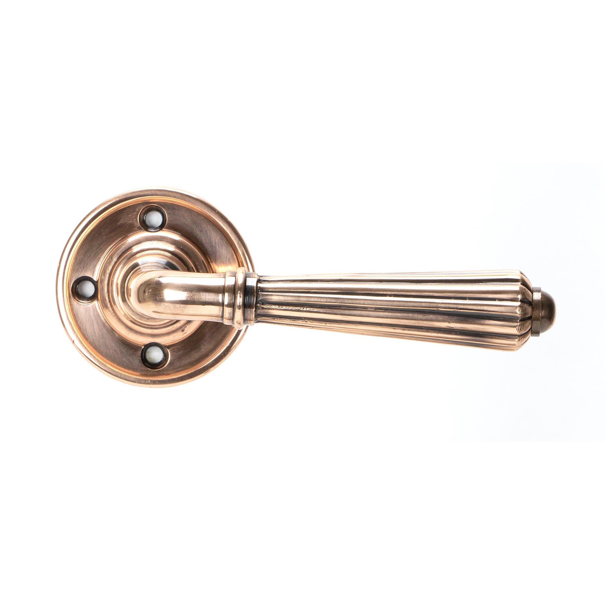 Polished Bronze Hinton Lever on Rose Set - Unsprung | From The Anvil - Lever on Rose - From The Anvil - Yester Home