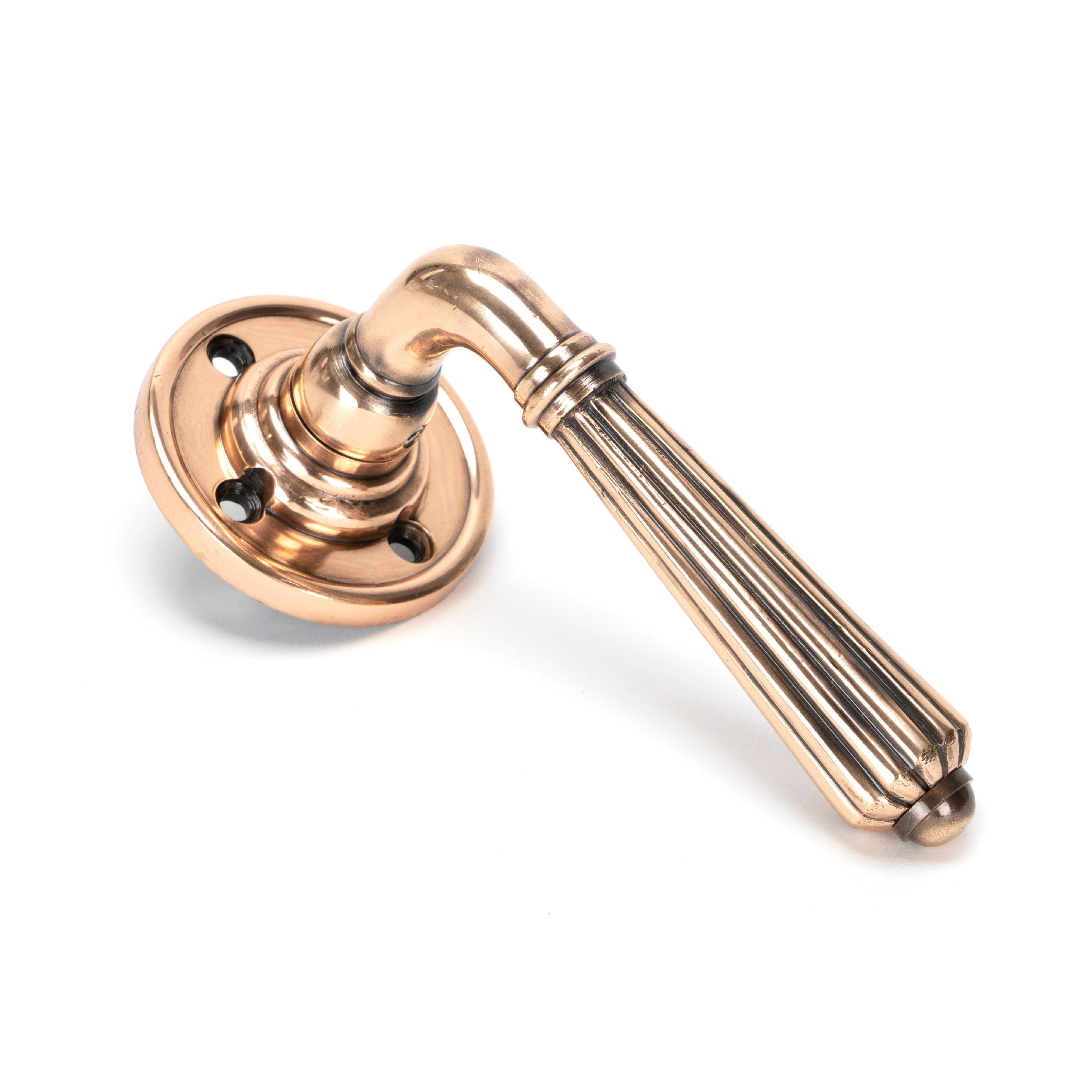 Polished Bronze Hinton Lever on Rose Set - Unsprung | From The Anvil-Lever on Rose-Yester Home