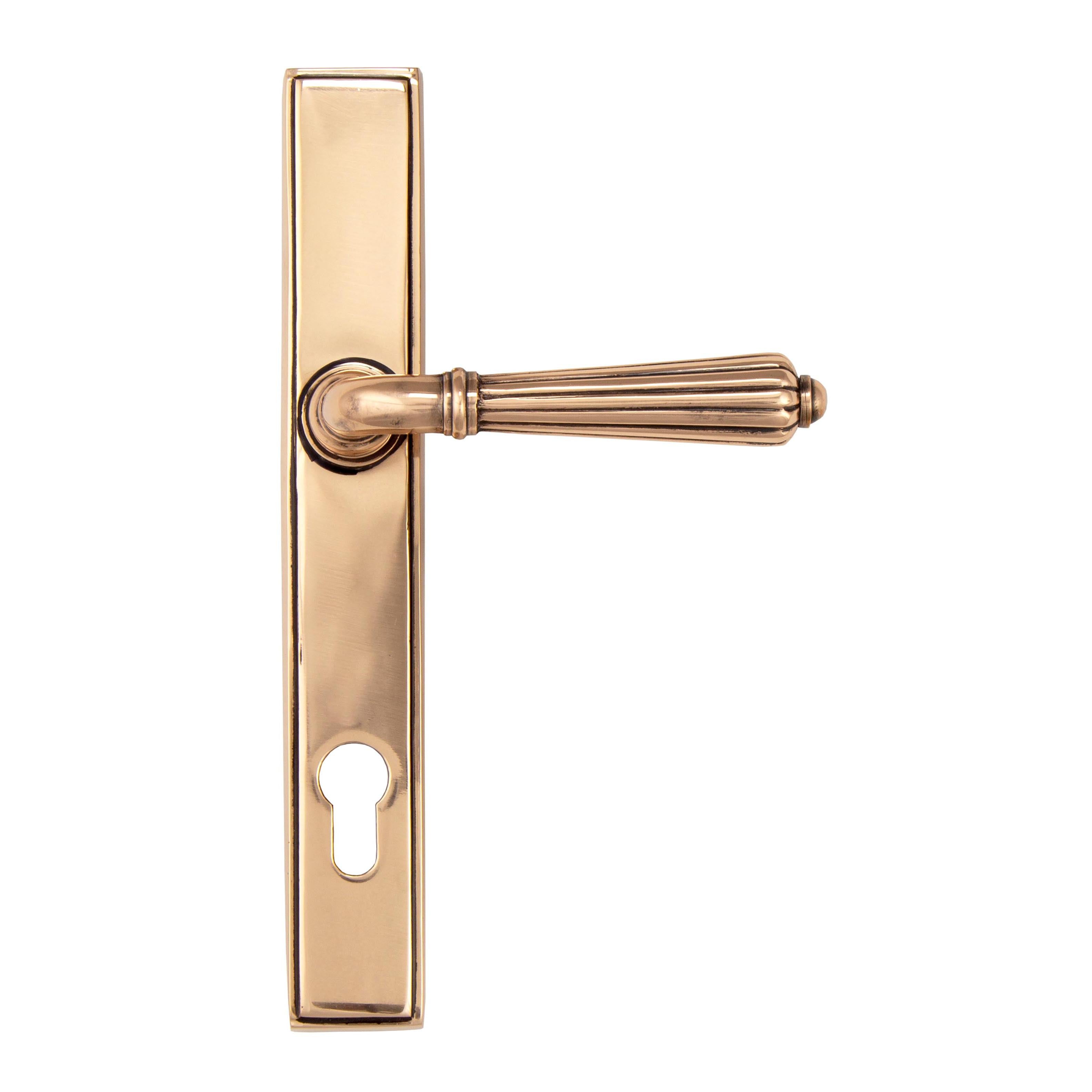 Polished Bronze Hinton Slimline Lever Espag. Lock Set | From The Anvil - Espagnolette - From The Anvil - Yester Home