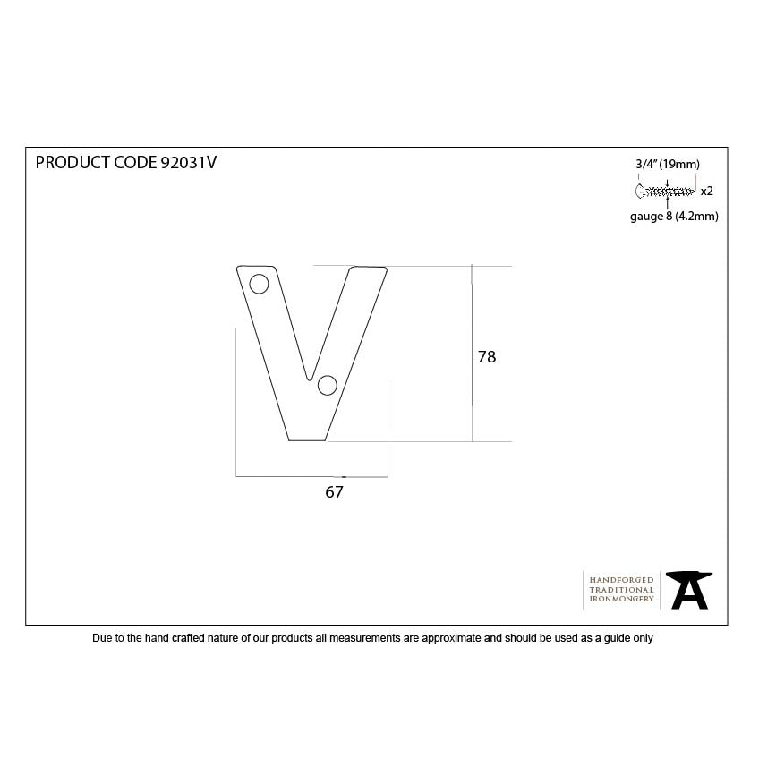 Polished Bronze Letter V | From The Anvil-Letters-Yester Home
