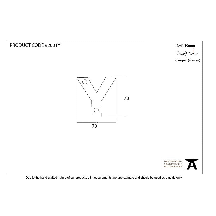 Polished Bronze Letter Y | From The Anvil-Letters-Yester Home
