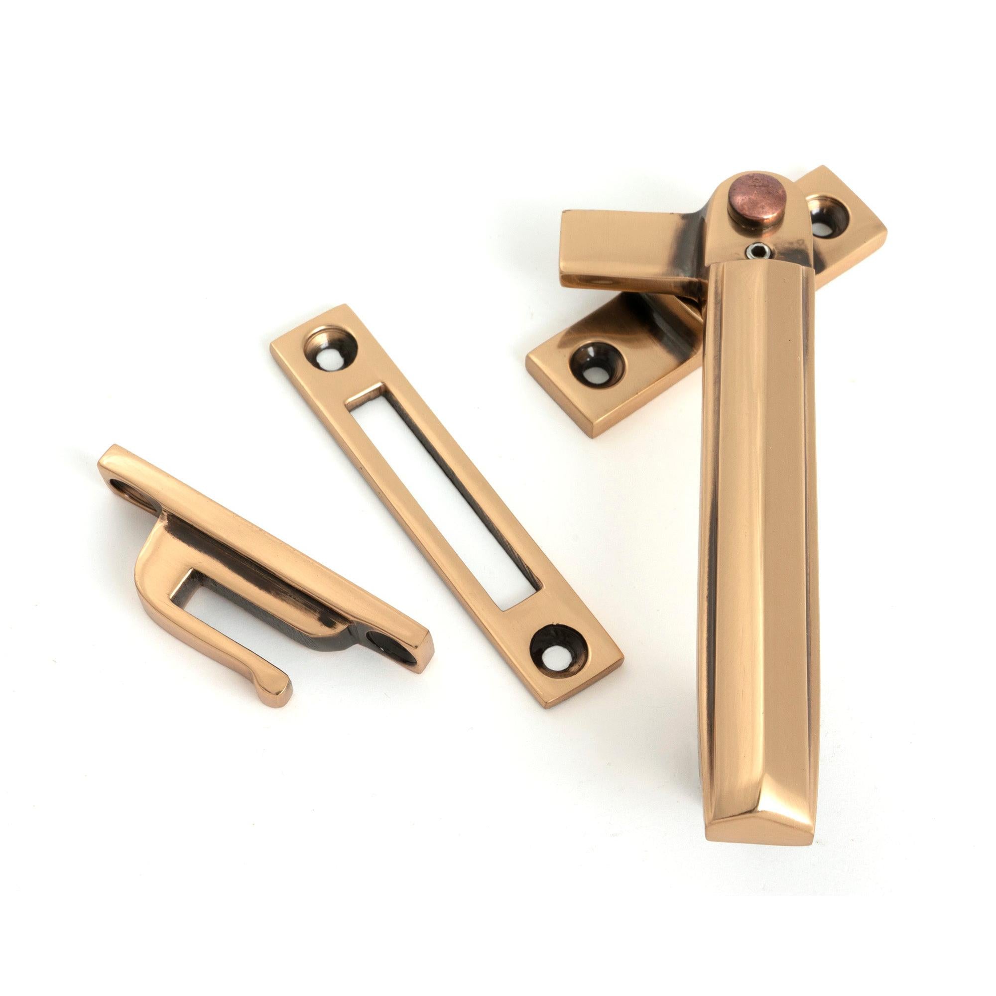 Polished Bronze Locking Art Deco Fastener - RH - Locking Fasteners - From The Anvil - Yester Home