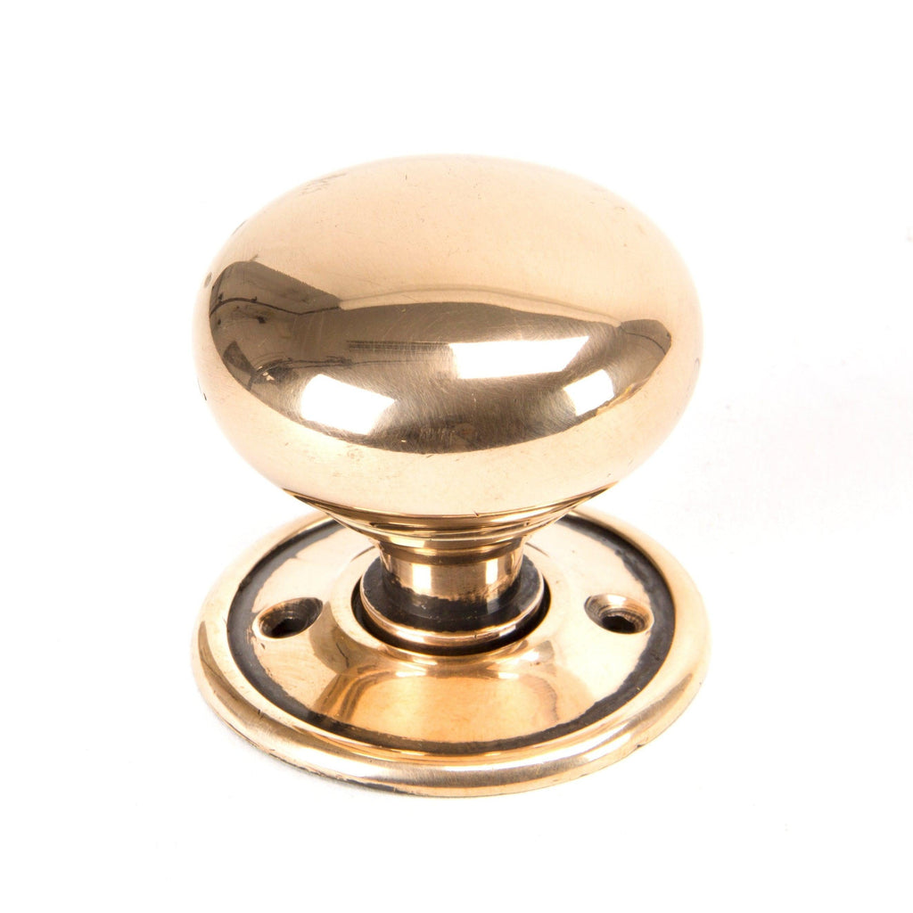 Polished Bronze Mushroom Mortice/Rim Knob Set | From The Anvil-Mortice Knobs-Yester Home