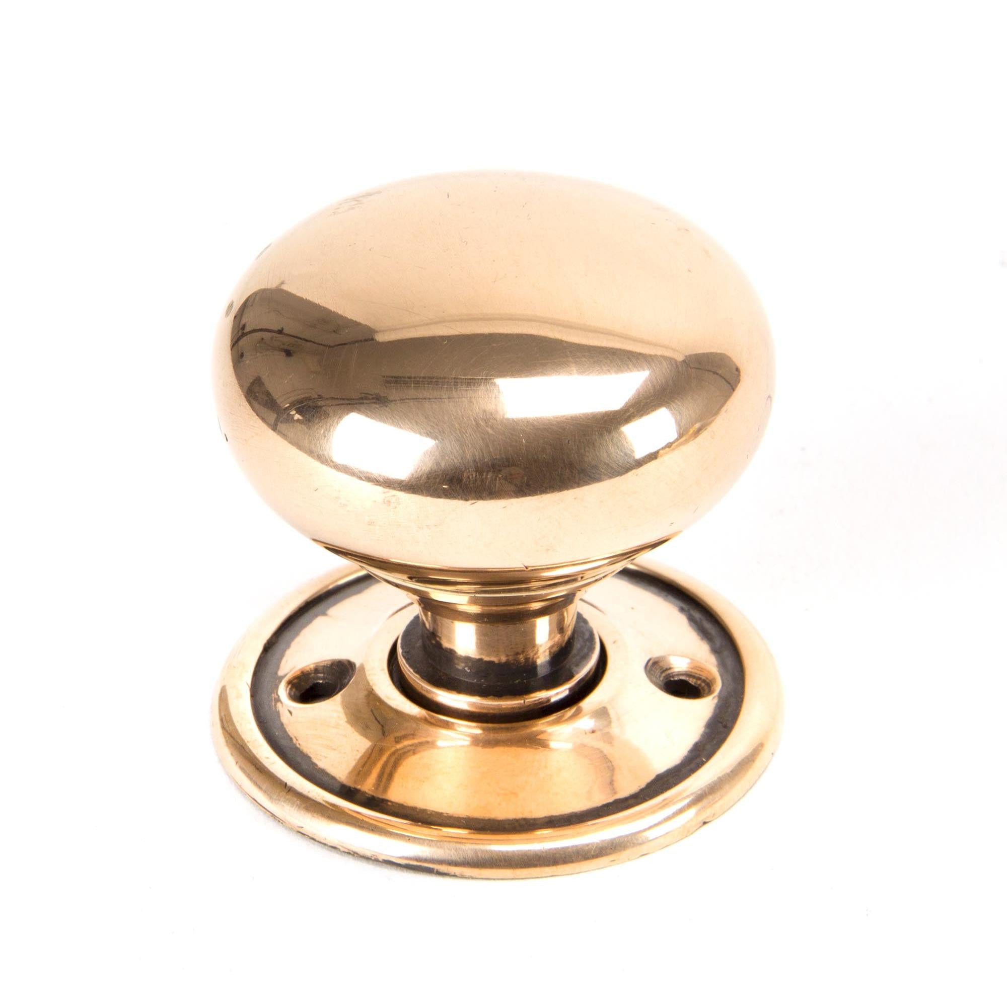 Polished Bronze Mushroom Mortice/Rim Knob Set | From The Anvil - Mortice Knobs - From The Anvil - Yester Home