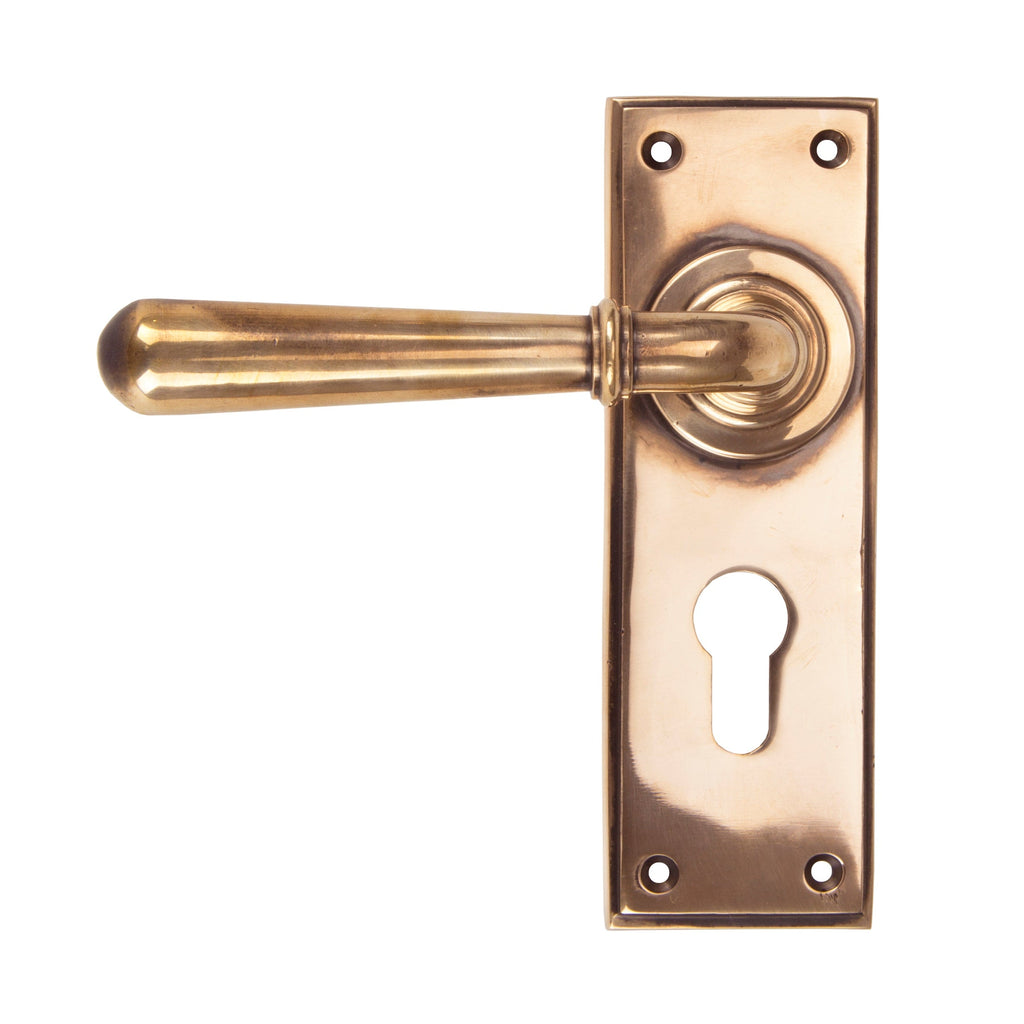 Polished Bronze Newbury Lever Euro Lock Set | From The Anvil-Lever Euro-Yester Home