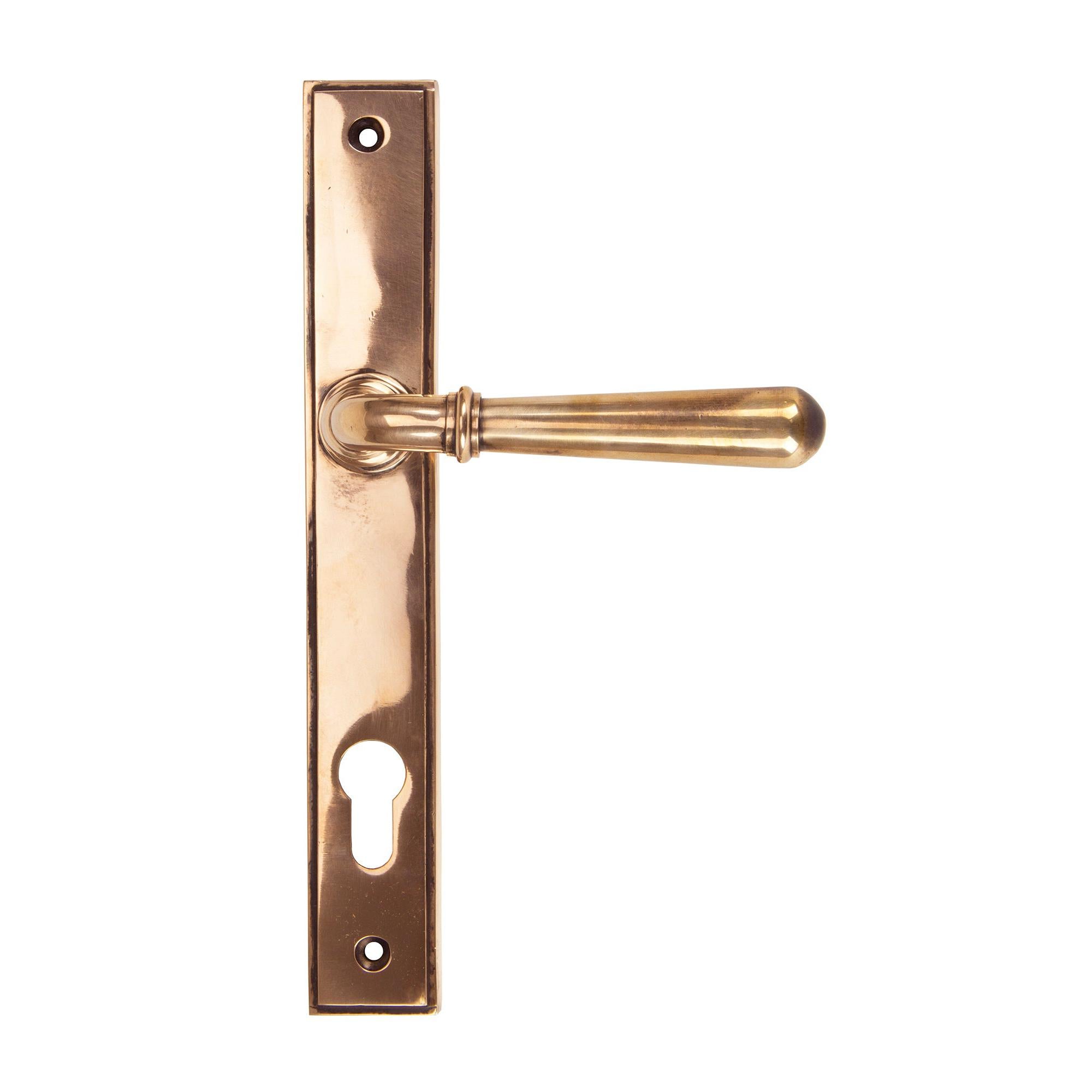 Polished Bronze Newbury Slimline Lever Espag. Lock | From The Anvil - Espagnolette - From The Anvil - Yester Home