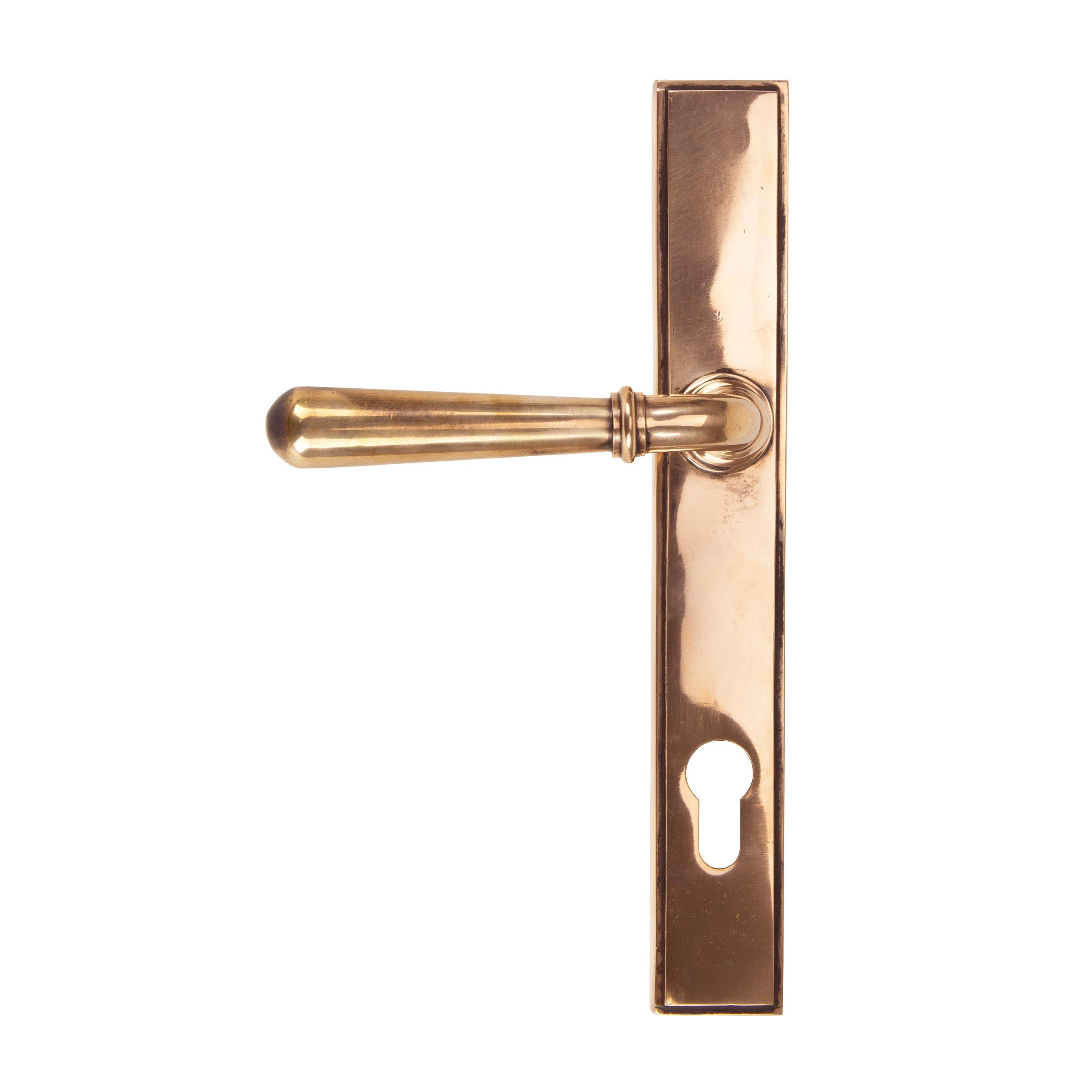 Polished Bronze Newbury Slimline Lever Espag. Lock | From The Anvil - Espagnolette - From The Anvil - Yester Home