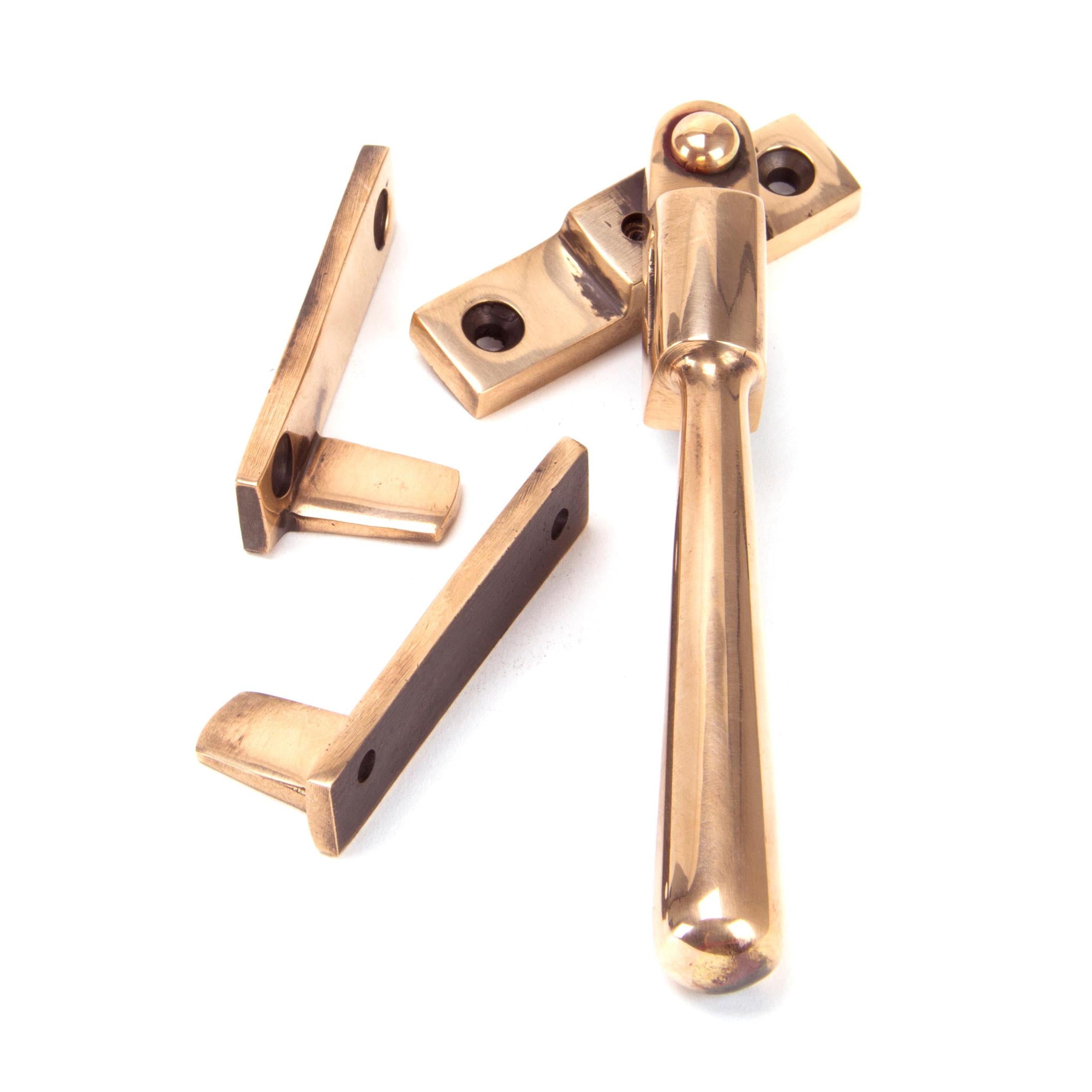 Polished Bronze Night-Vent Locking Newbury Fastener | From The Anvil - Night-Vent Fasteners - From The Anvil - Yester Home