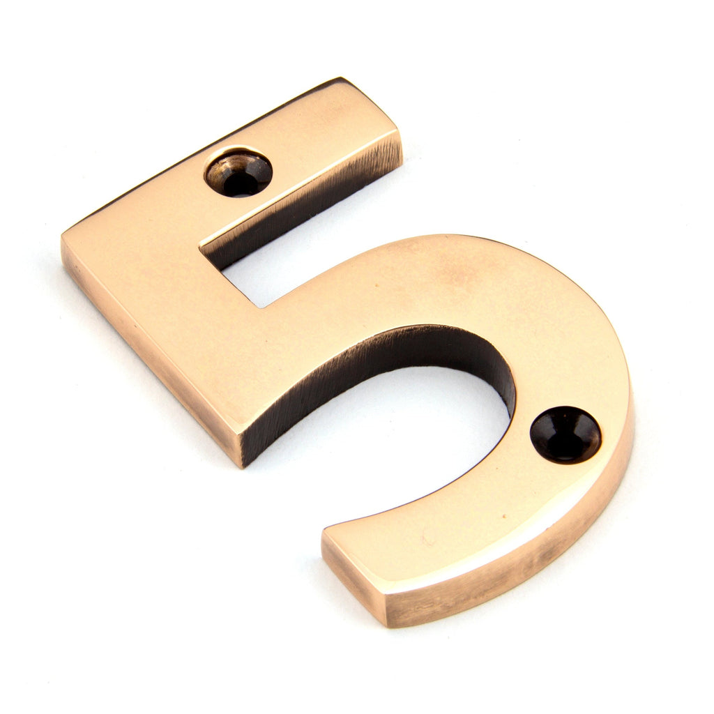 Polished Bronze Numeral 5 | From The Anvil-Numerals-Yester Home