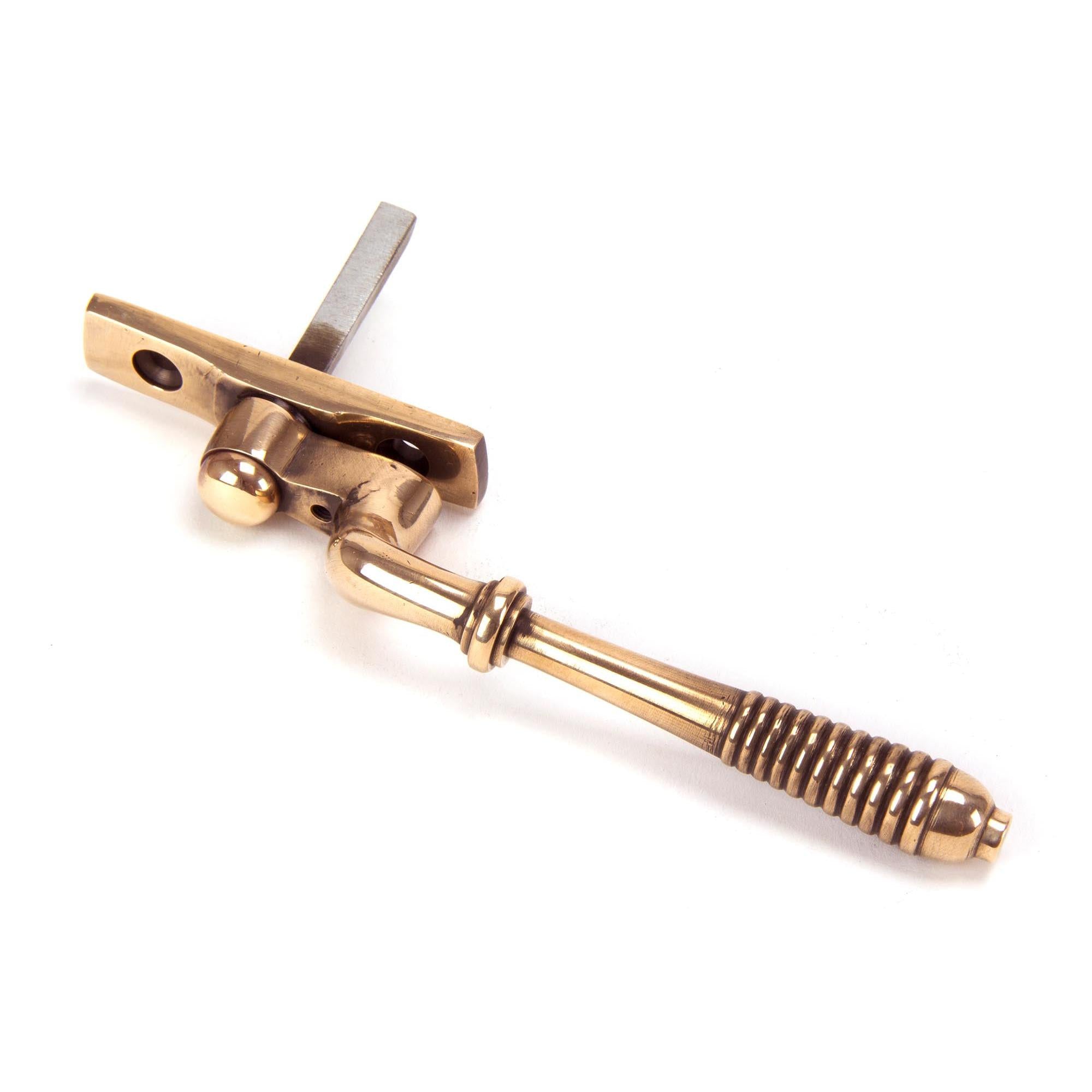 Polished Bronze Reeded Espag - RH | From The Anvil - Espag. Fasteners - From The Anvil - Yester Home