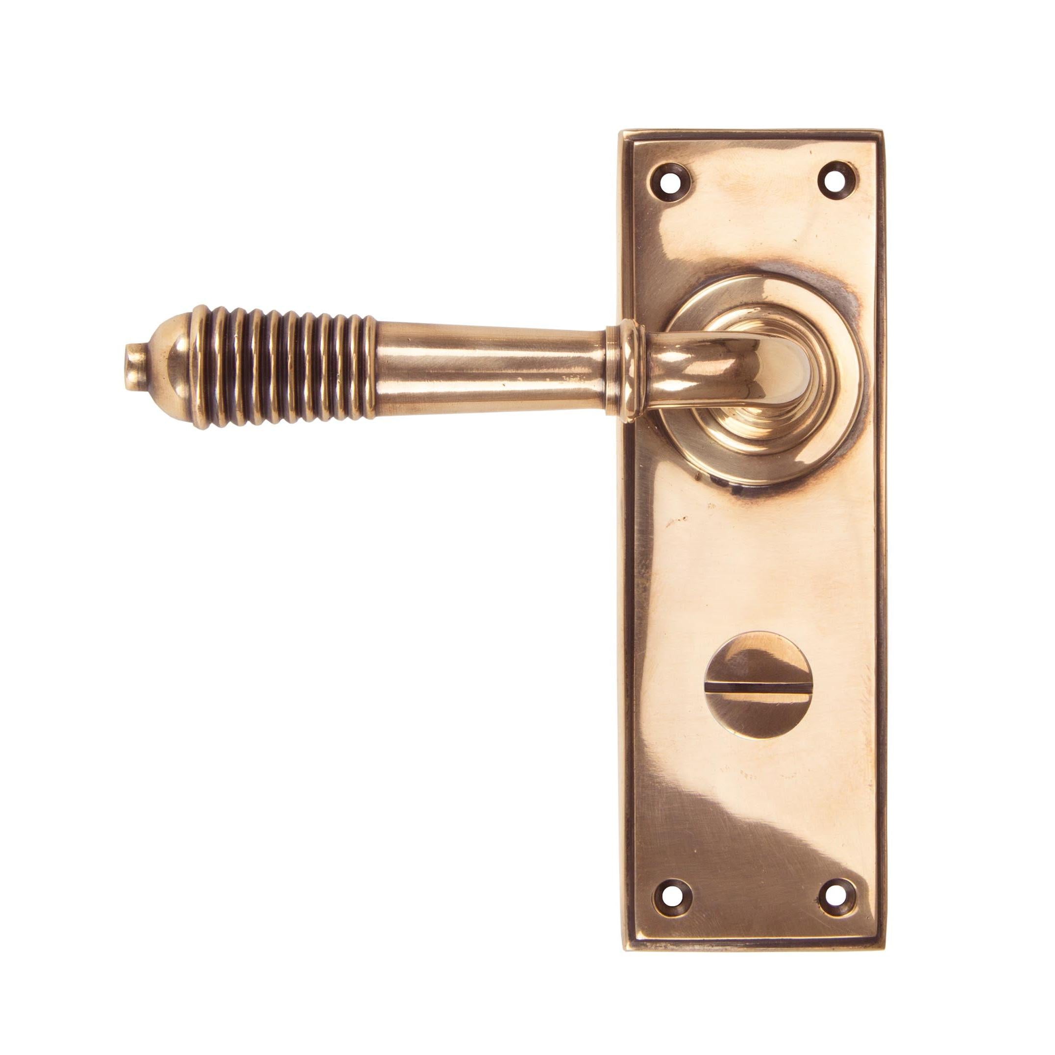 Polished Bronze Reeded Lever Bathroom Set | From The Anvil - Lever Bathroom - From The Anvil - Yester Home