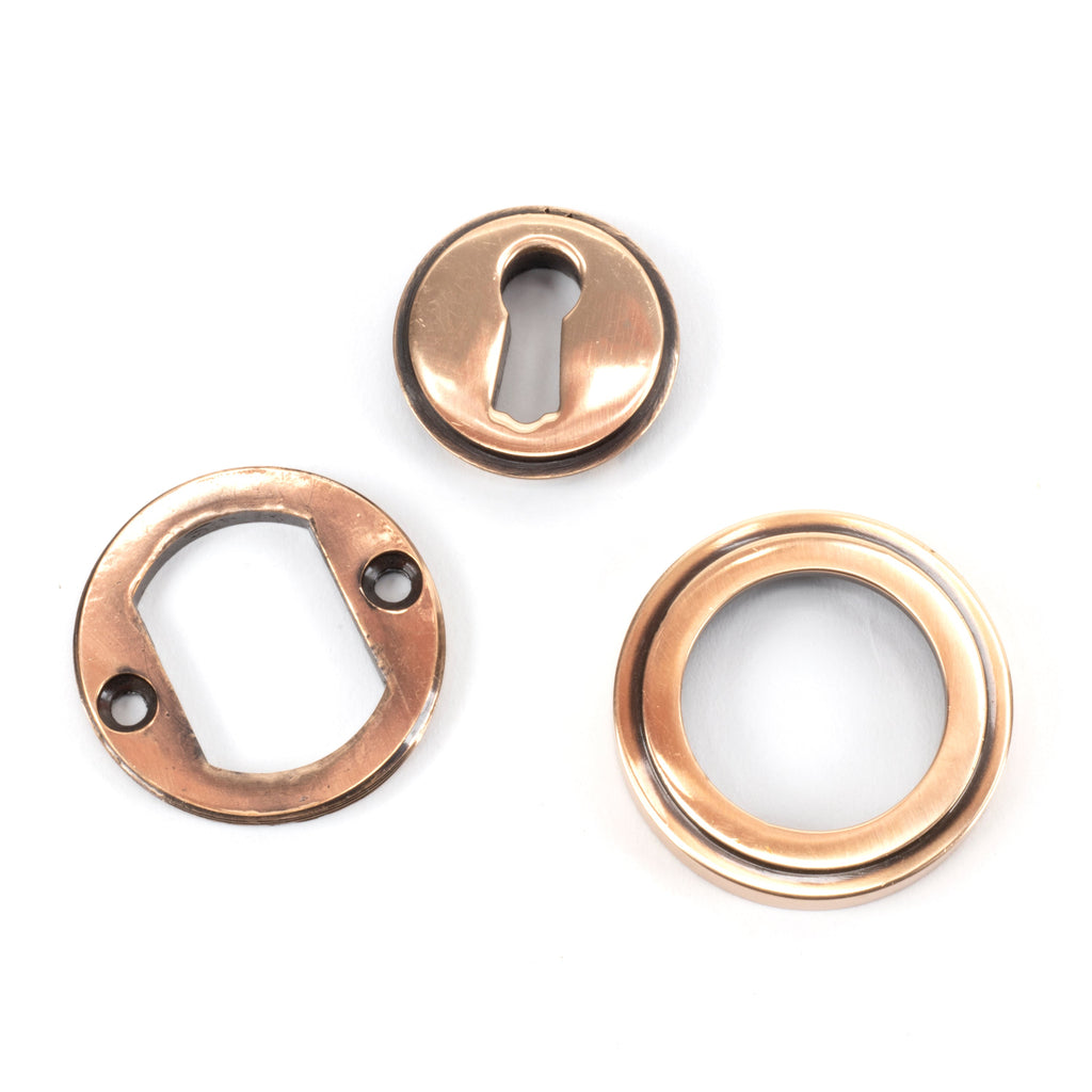 Polished Bronze Round Escutcheon (Art Deco) | From The Anvil-Escutcheons-Yester Home