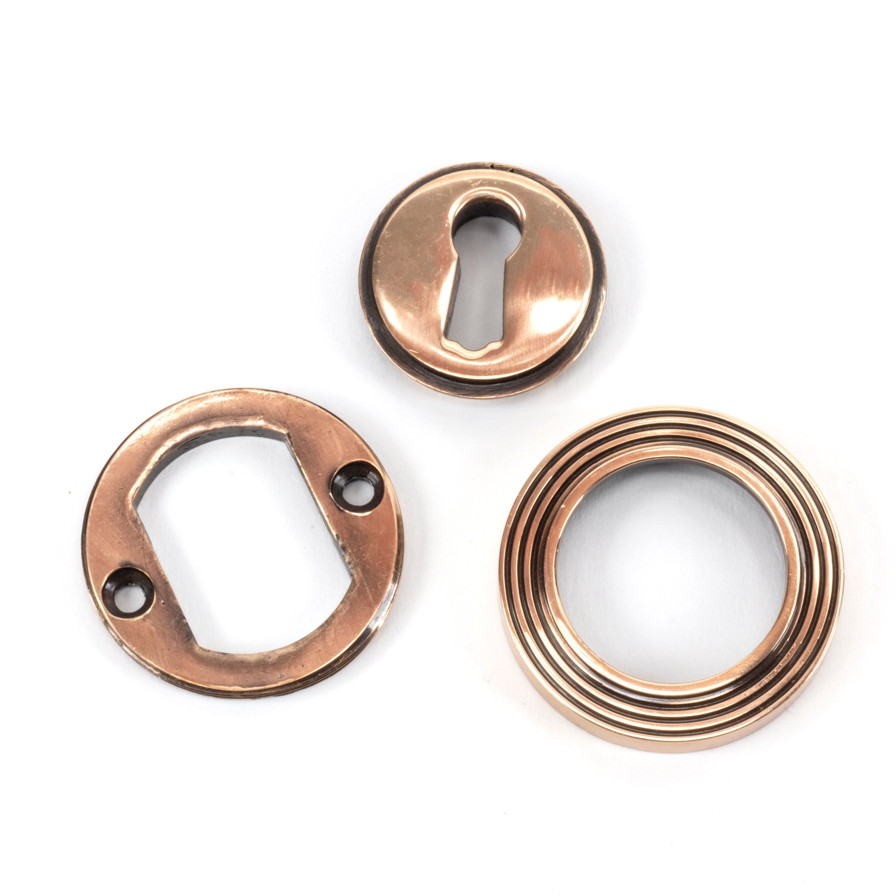 Polished Bronze Round Escutcheon (Beehive) | From The Anvil-Escutcheons-Yester Home