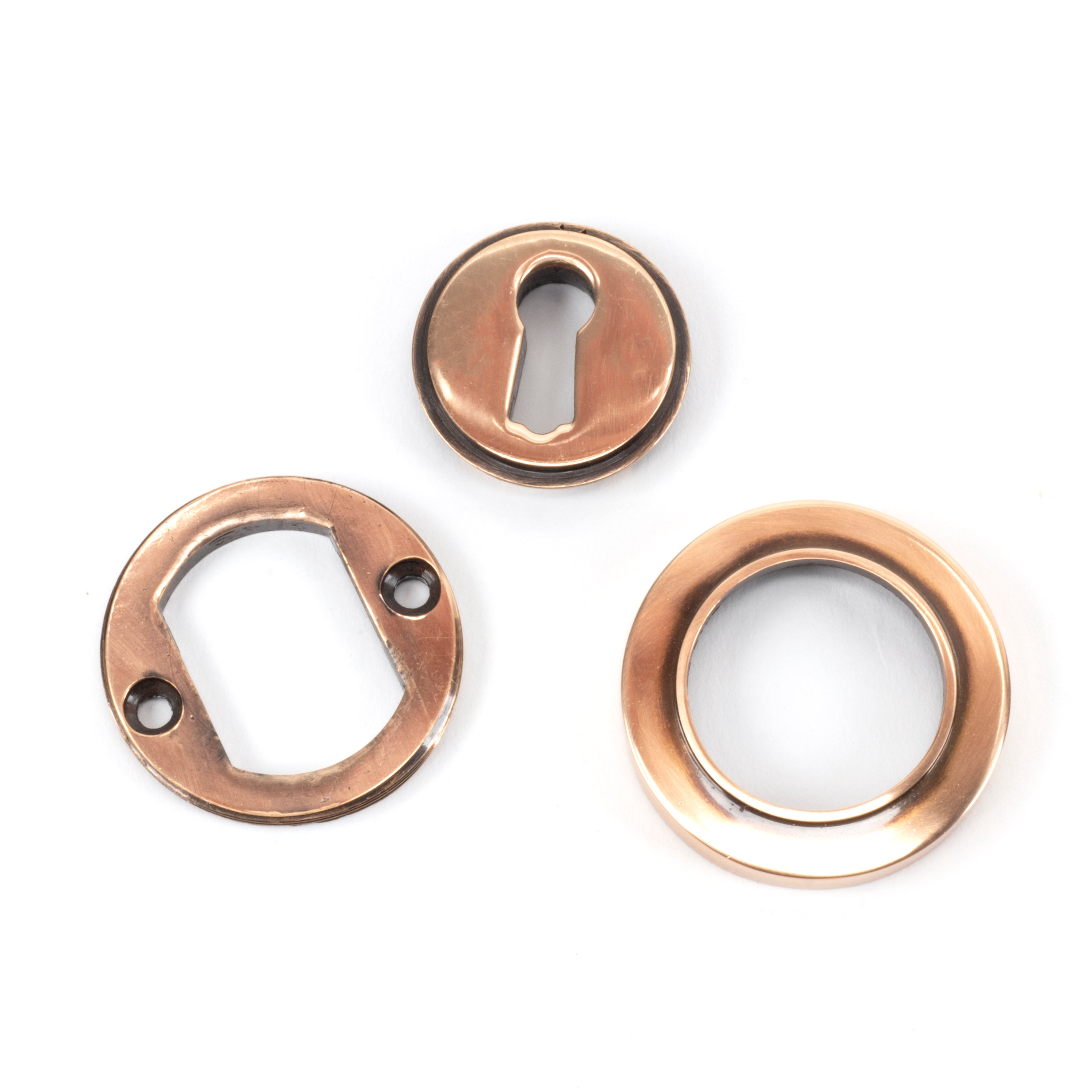 Polished Bronze Round Escutcheon (Plain) | From The Anvil-Escutcheons-Yester Home