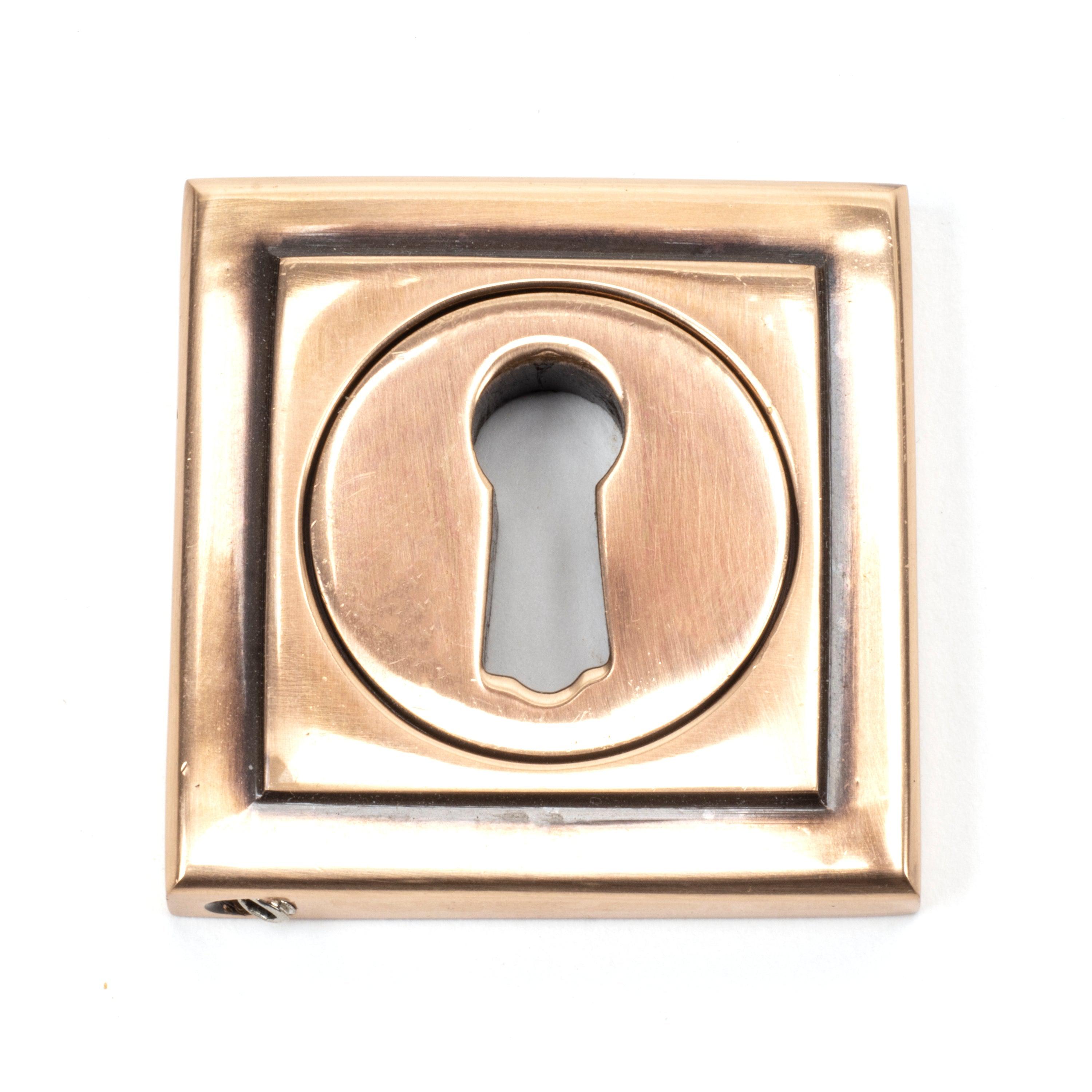 Polished Bronze Round Escutcheon (Square) | From The Anvil-Escutcheons-Yester Home