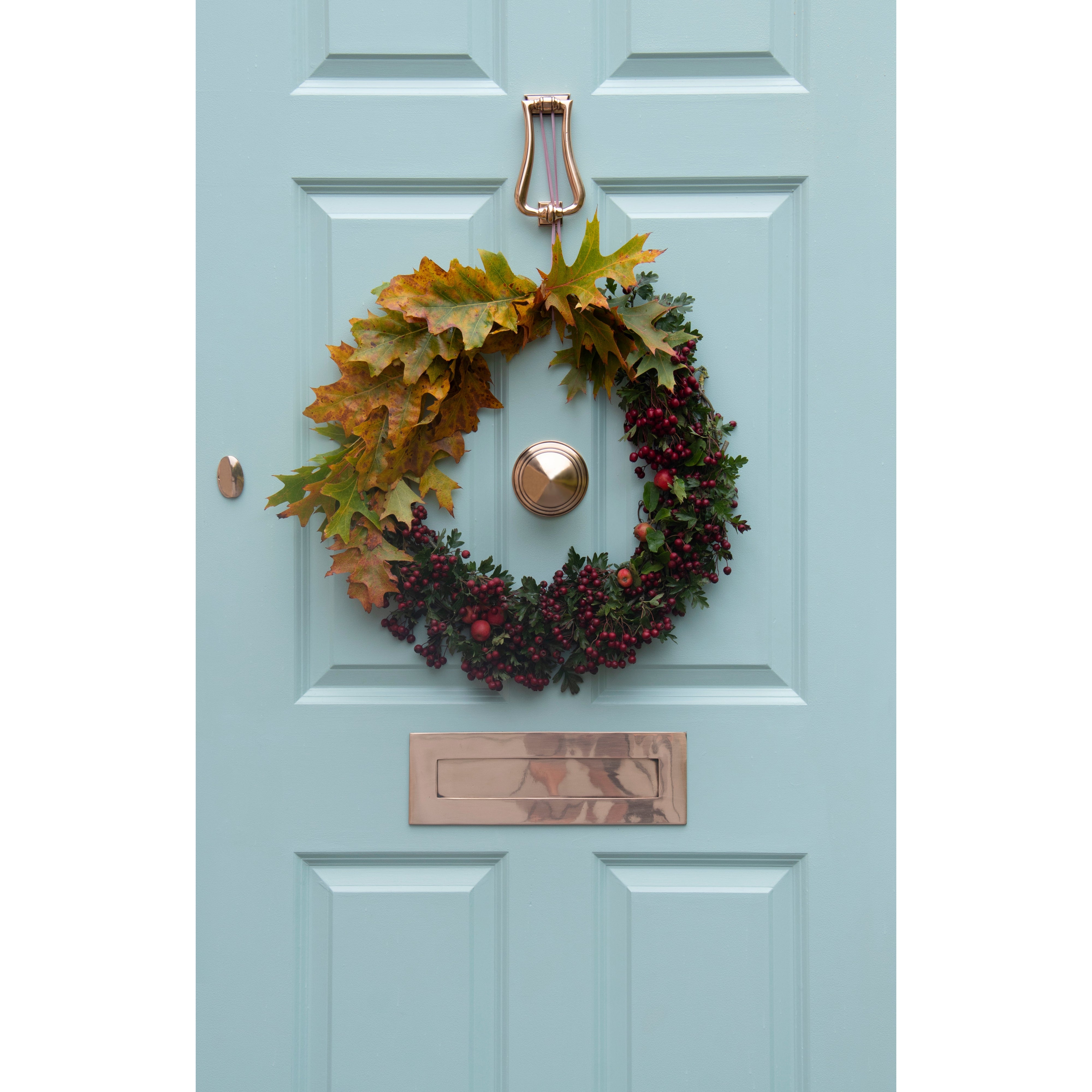 Polished Bronze Slimline Art Deco Door Knocker | From The Anvil-Bolt-Through Door Knockers-Yester Home