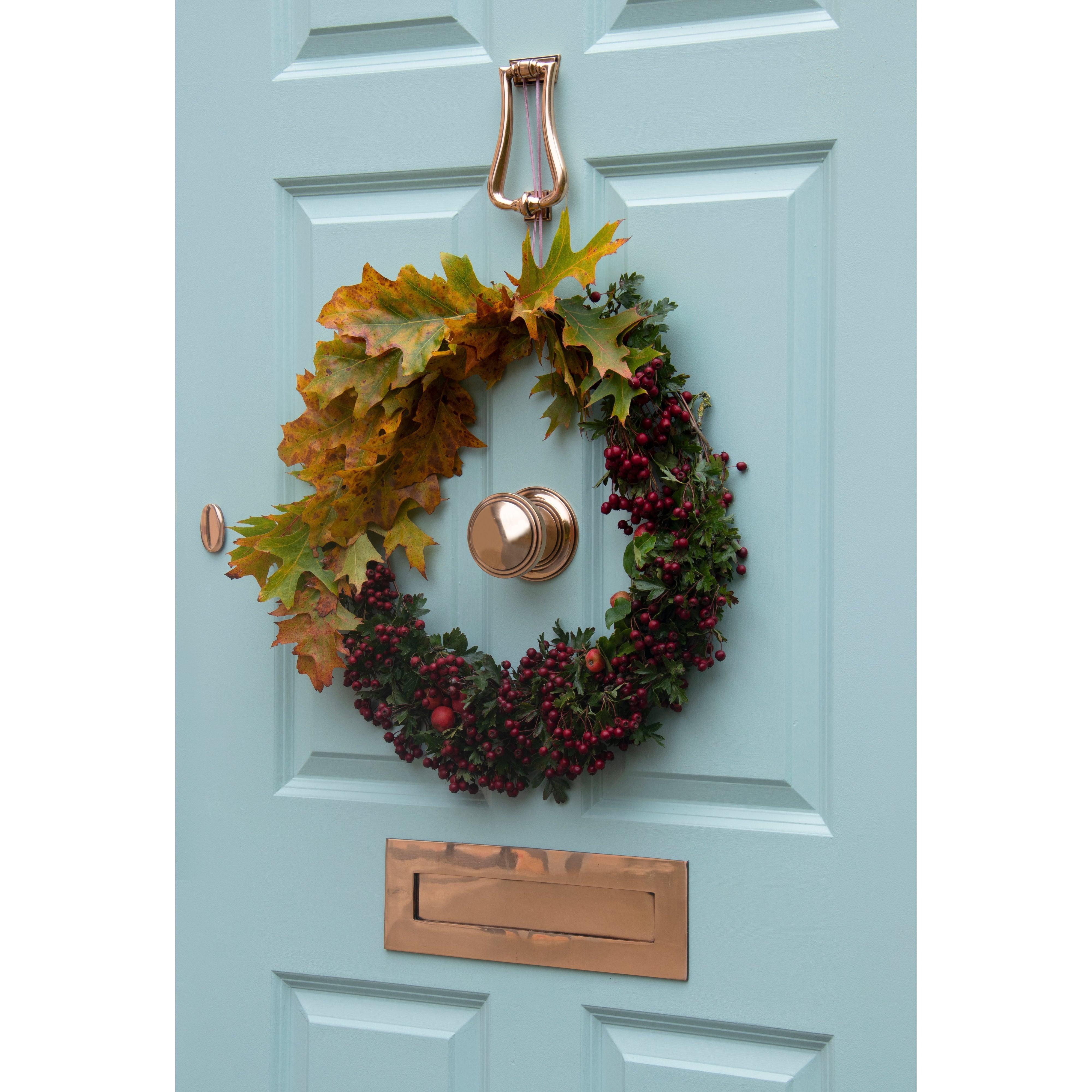 Polished Bronze Slimline Art Deco Door Knocker | From The Anvil-Bolt-Through Door Knockers-Yester Home