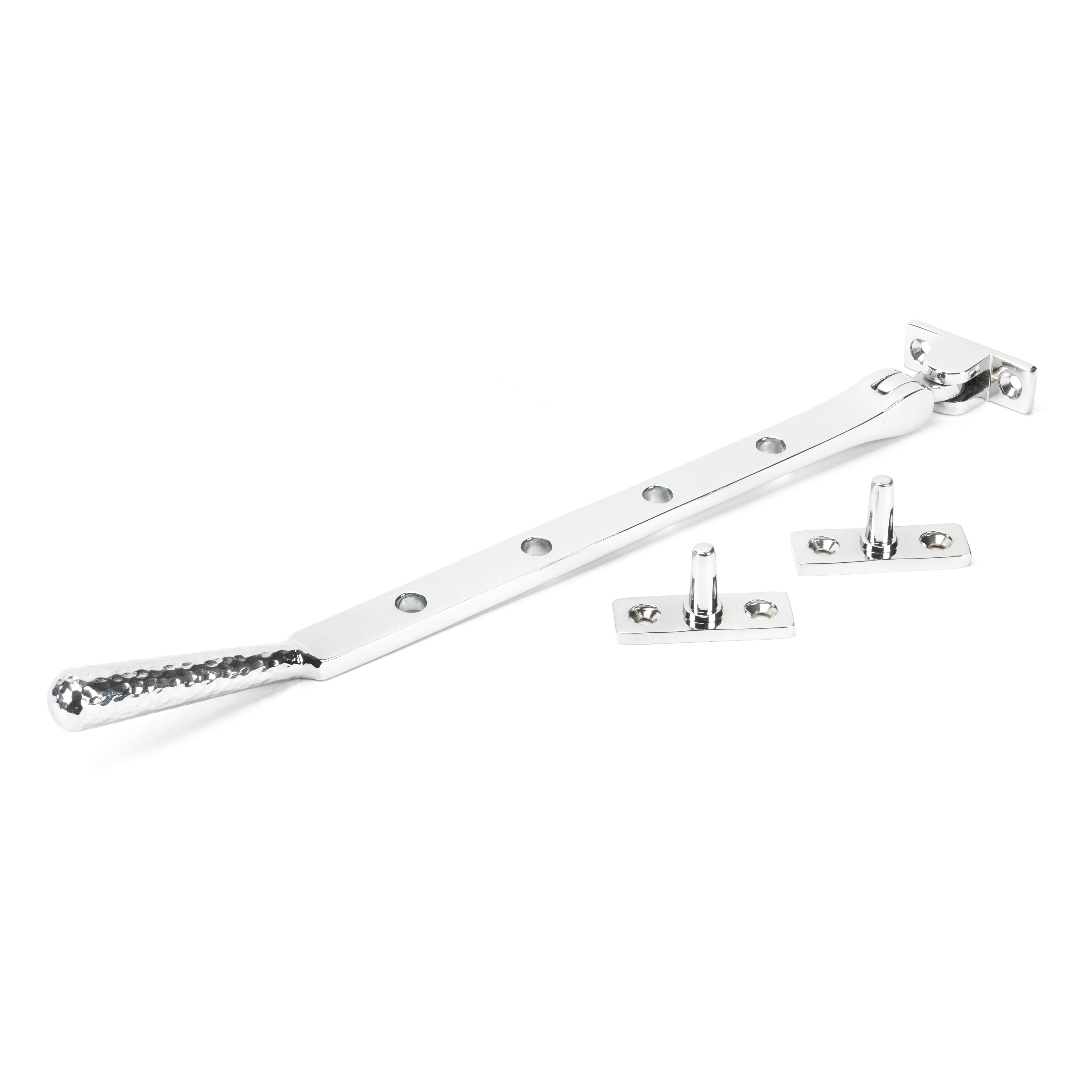 Polished Chrome 10" Hammered Newbury Stay | From The Anvil-Stays-Yester Home