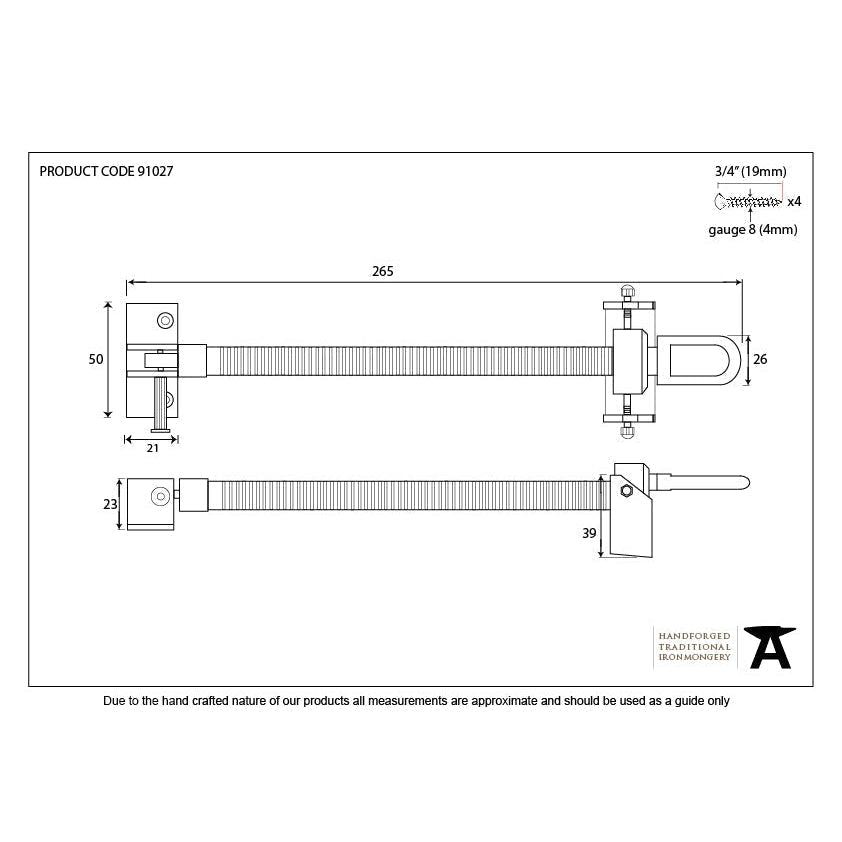 Polished Chrome 12" Fanlight Screw Opener | From The Anvil-Fanlight Openers-Yester Home