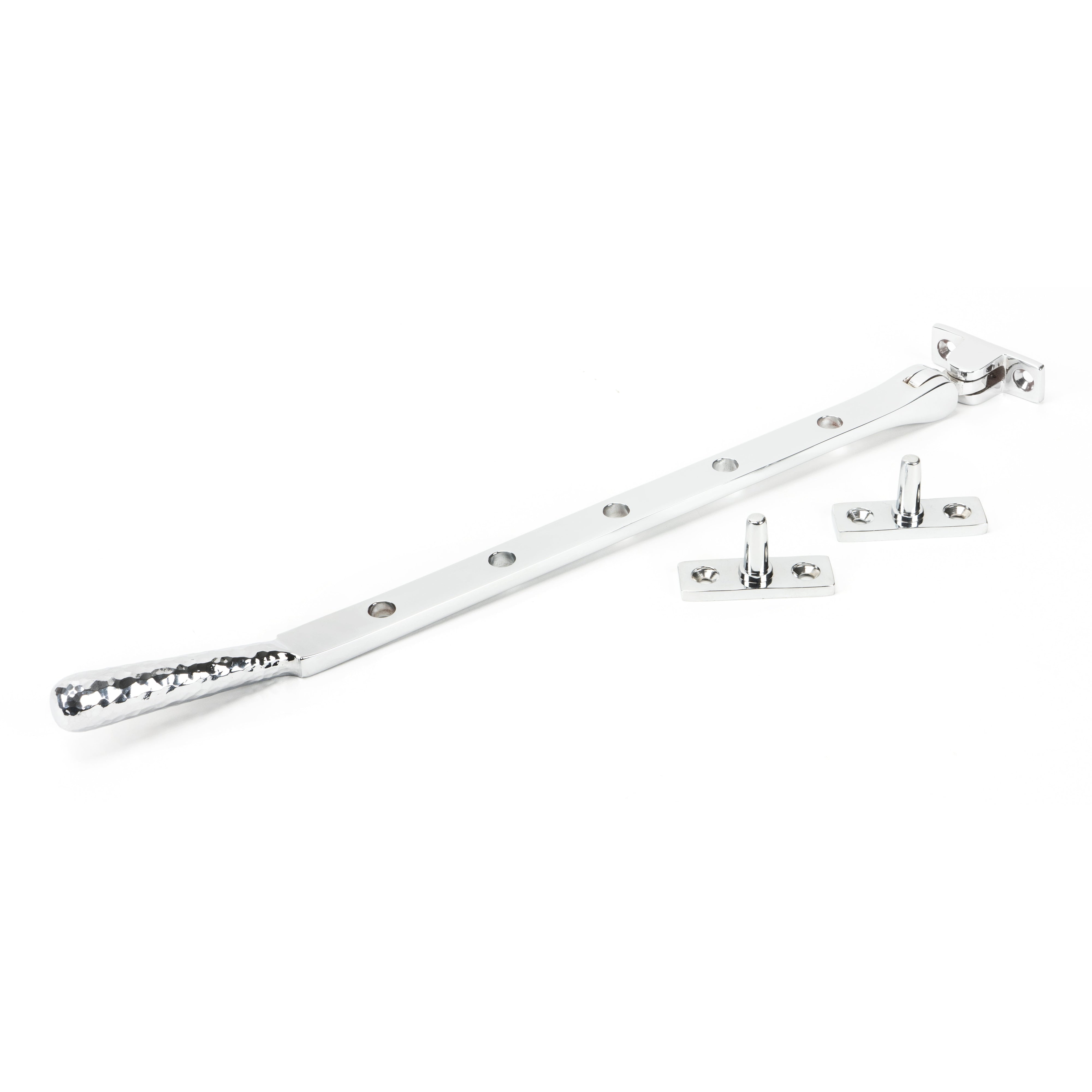 Polished Chrome 12" Hammered Newbury Stay | From The Anvil-Stays-Yester Home