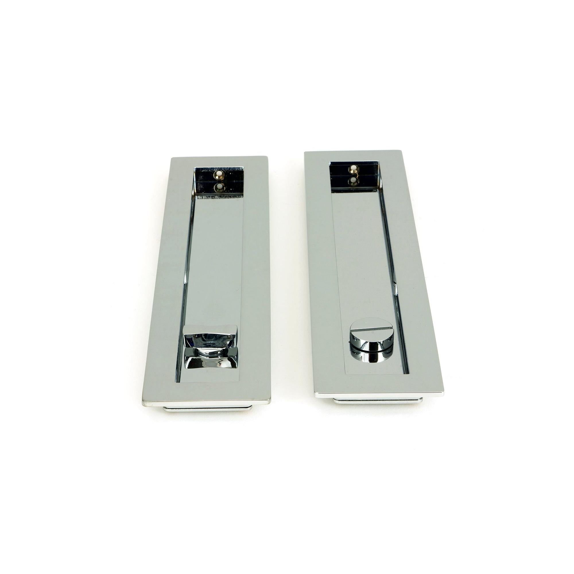 Polished Chrome 250mm Plain Rectangular Pull - Privacy Set | From The Anvil - Cabinet Pulls - From The Anvil - Yester Home