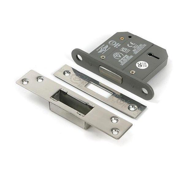 Polished Chrome 3" 5 Lever BS Dead Lock - Deadlocks & Deadbolts - From The Anvil - Yester Home