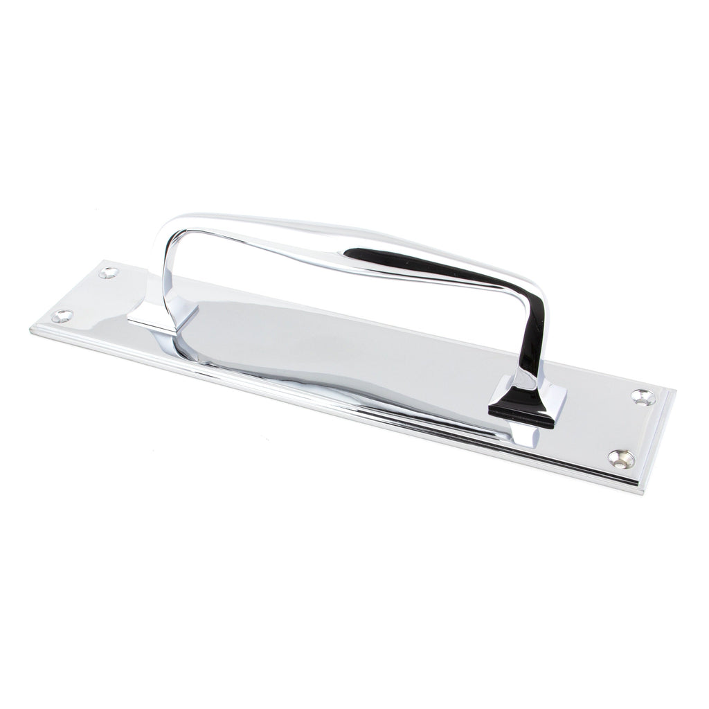 Polished Chrome 300mm Art Deco Pull Handle on Backplate | From The Anvil-On Backplate-Yester Home