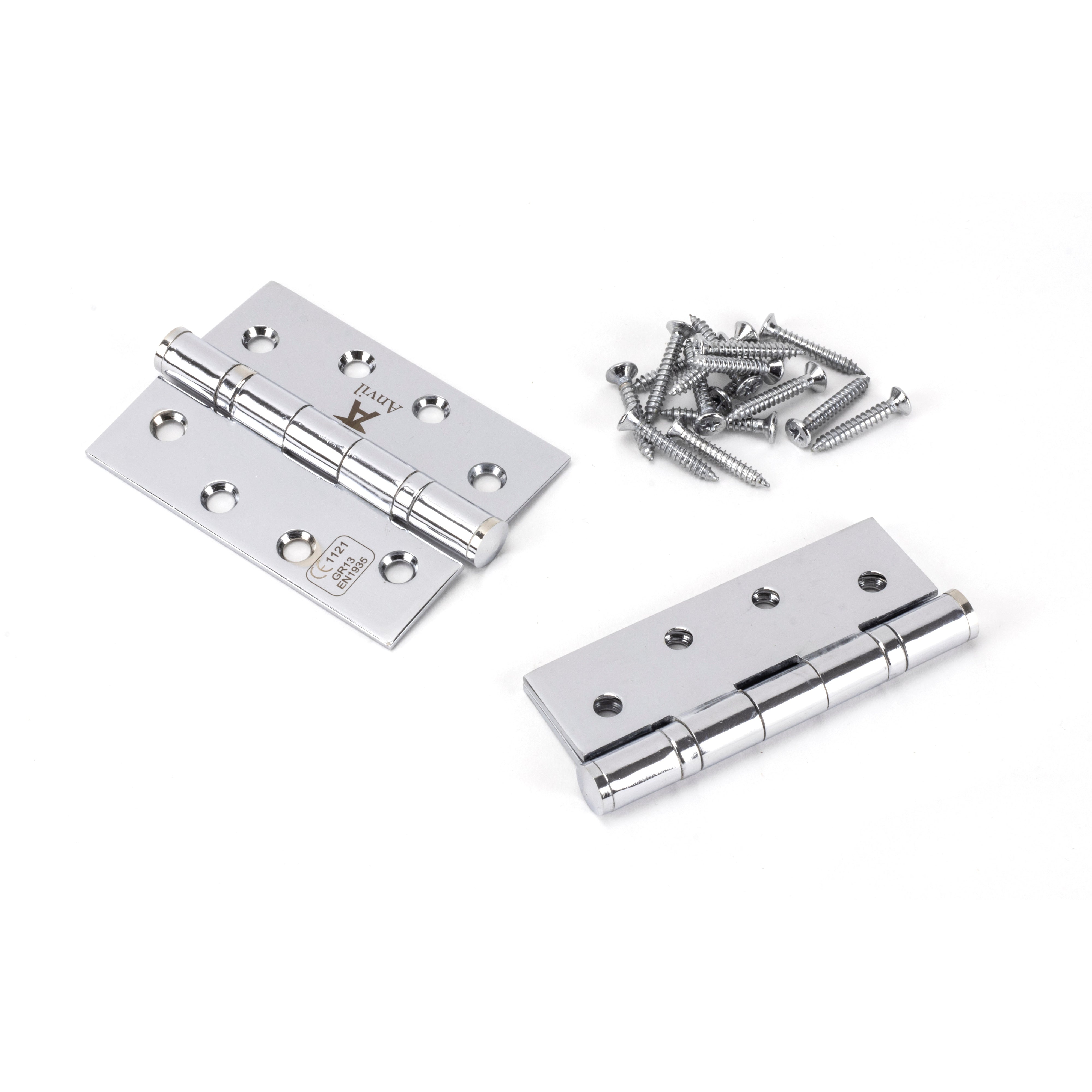 Polished Chrome 4" Ball Bearing Butt Hinge (pair) ss | From The Anvil-Butt Hinges-Yester Home