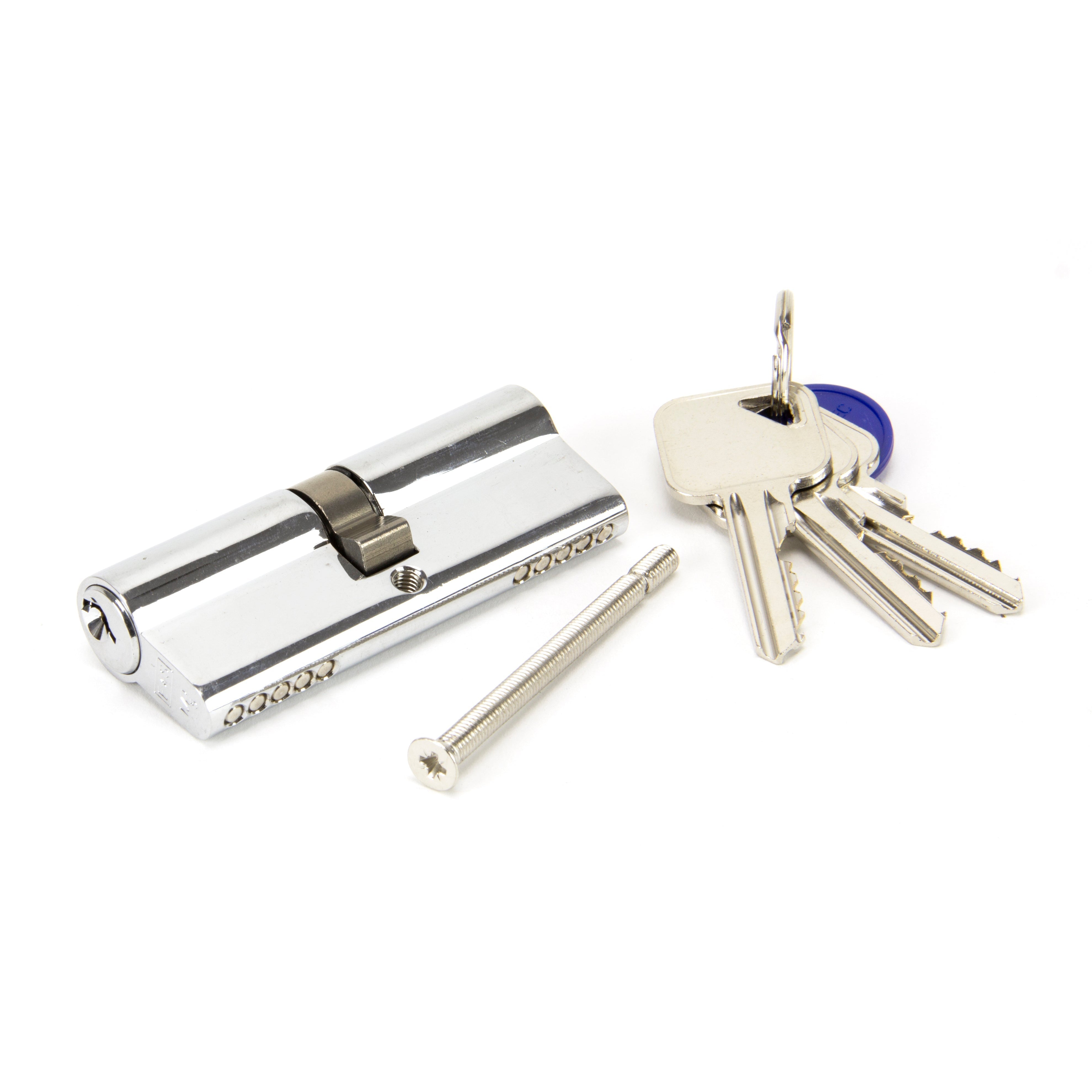 Polished Chrome 40/40 5pin Euro Cylinder KA | From The Anvil-Euro Cylinders-Yester Home