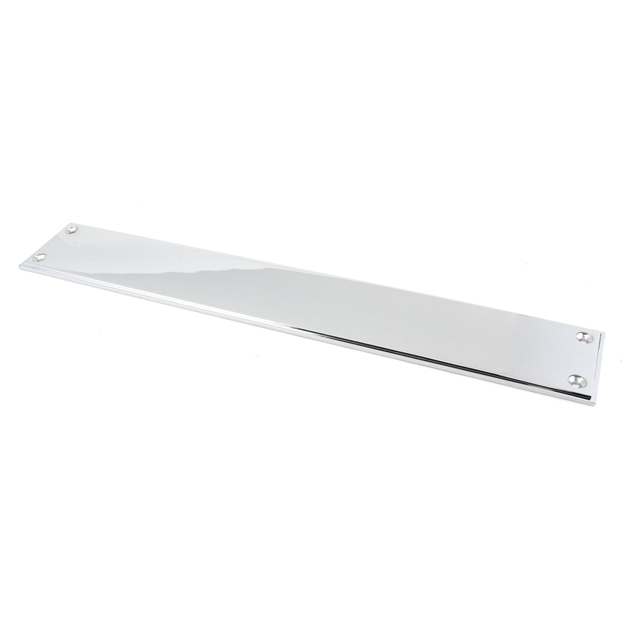 Polished Chrome 425mm Art Deco Fingerplate | From The Anvil - Fingerplates - From The Anvil - Yester Home