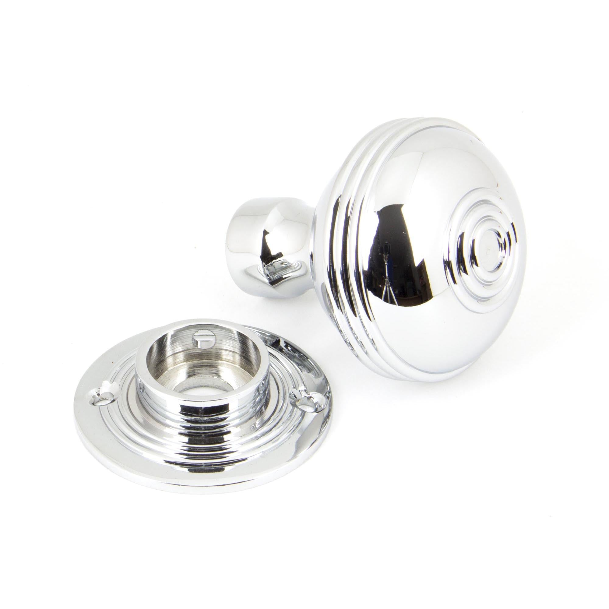 Polished Chrome 50mm Prestbury Mortice/Rim Knob Set | From The Anvil - Mortice Knobs - From The Anvil - Yester Home
