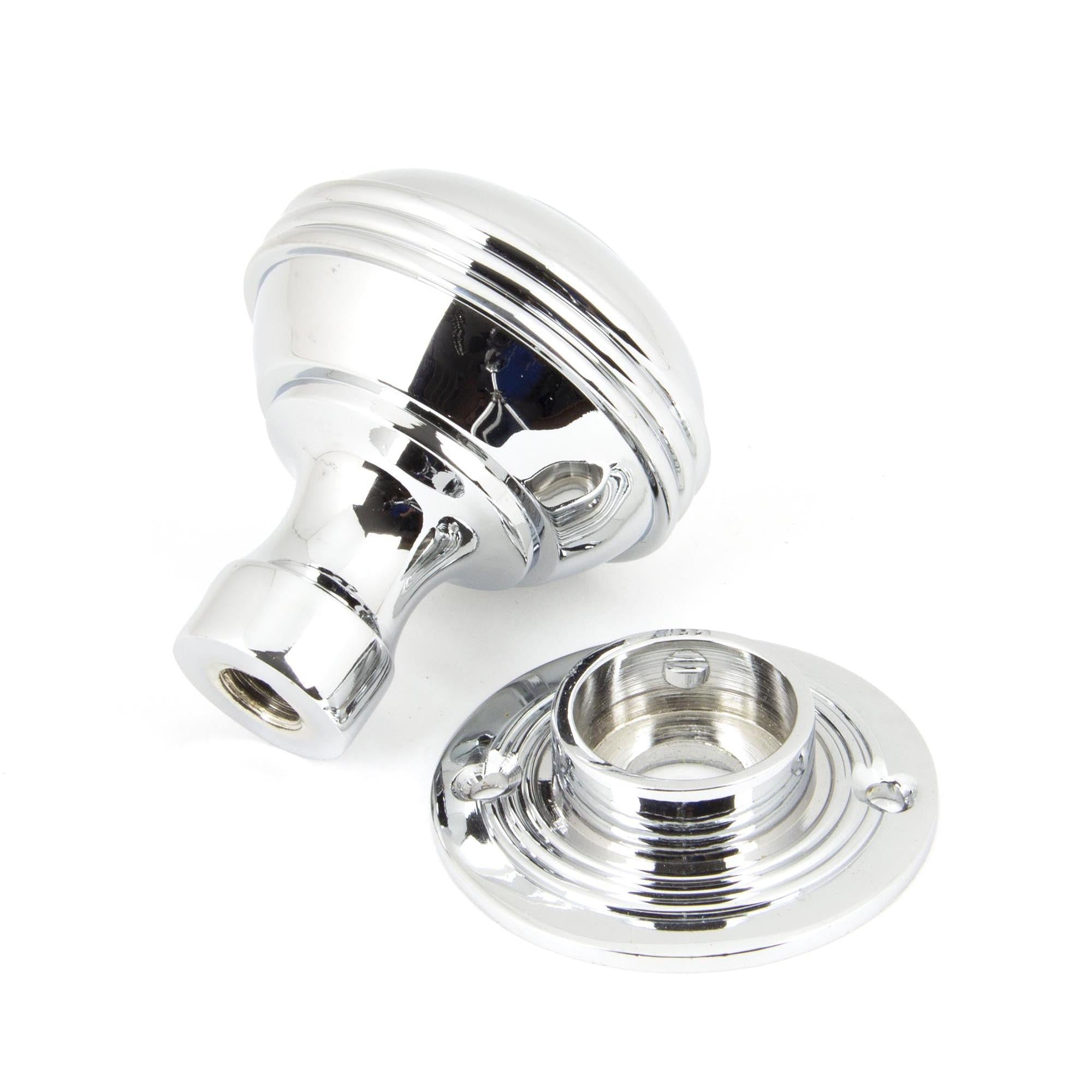 Polished Chrome 50mm Prestbury Mortice/Rim Knob Set | From The Anvil - Mortice Knobs - From The Anvil - Yester Home