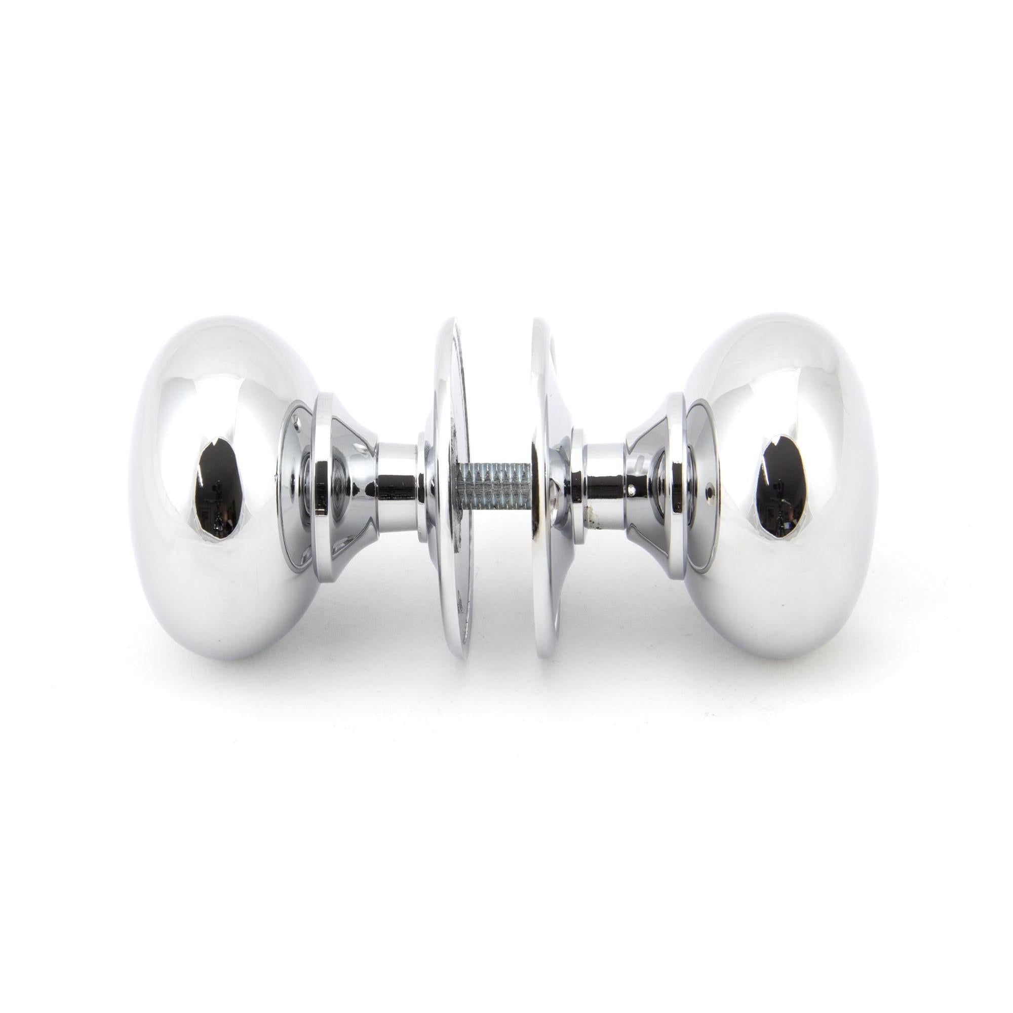 Polished Chrome 57mm Mushroom Mortice/Rim Knob Set | From The Anvil - Mortice Knobs - From The Anvil - Yester Home